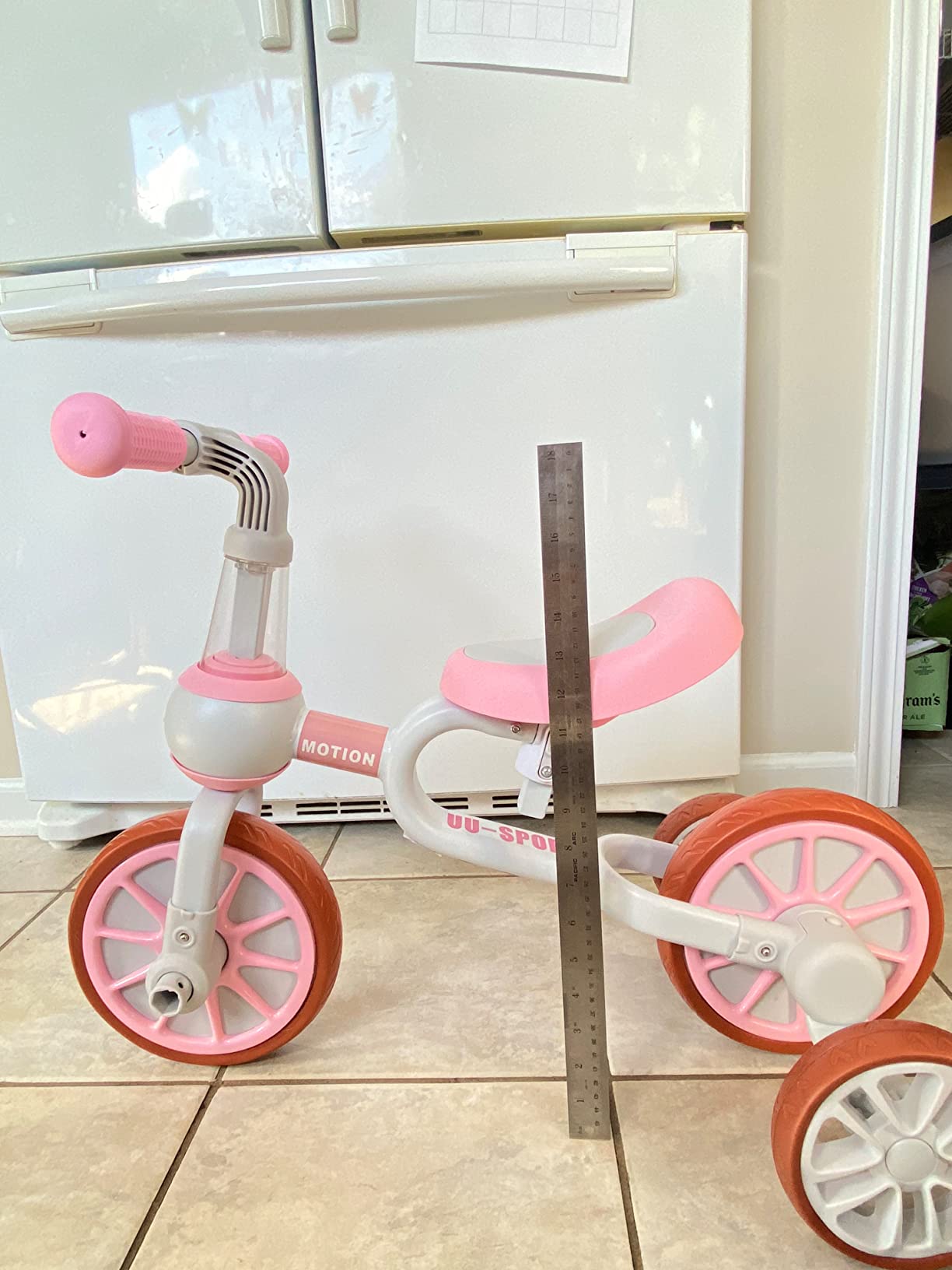 XIAPIA 3 in 1 Toddler Bike for 2-4 Year Old Girl Boy, Kids Tricycle with Adjustable Seat, Detachable Pedal and Training Wheels, Baby Balance Bike Trikes Riding Toys, Kids Chirstmas Birthday Gifts Pink customer photo 1