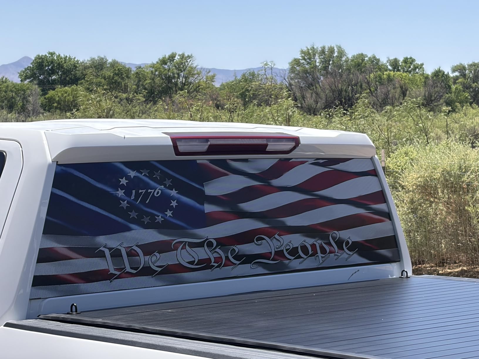 Autoamerics Truck Windshield Sun Shade - American Flag, 64 x 33.5 in customer photo 2