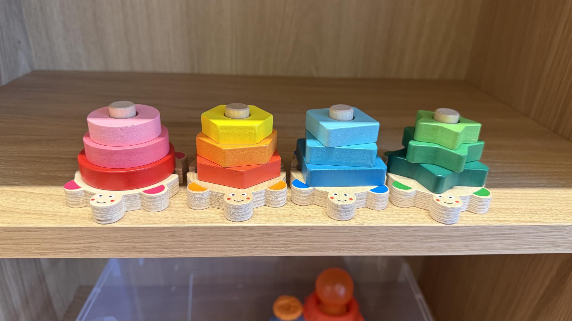 WOOD CITY Montessori Wooden Stacking Toy for Toddlers, Detachable Turtle Shape Sorter with Color & Size Recognition, Early Learning Educational Gift Develops Hand-Eye Coordination & Spatial Awareness customer photo 1