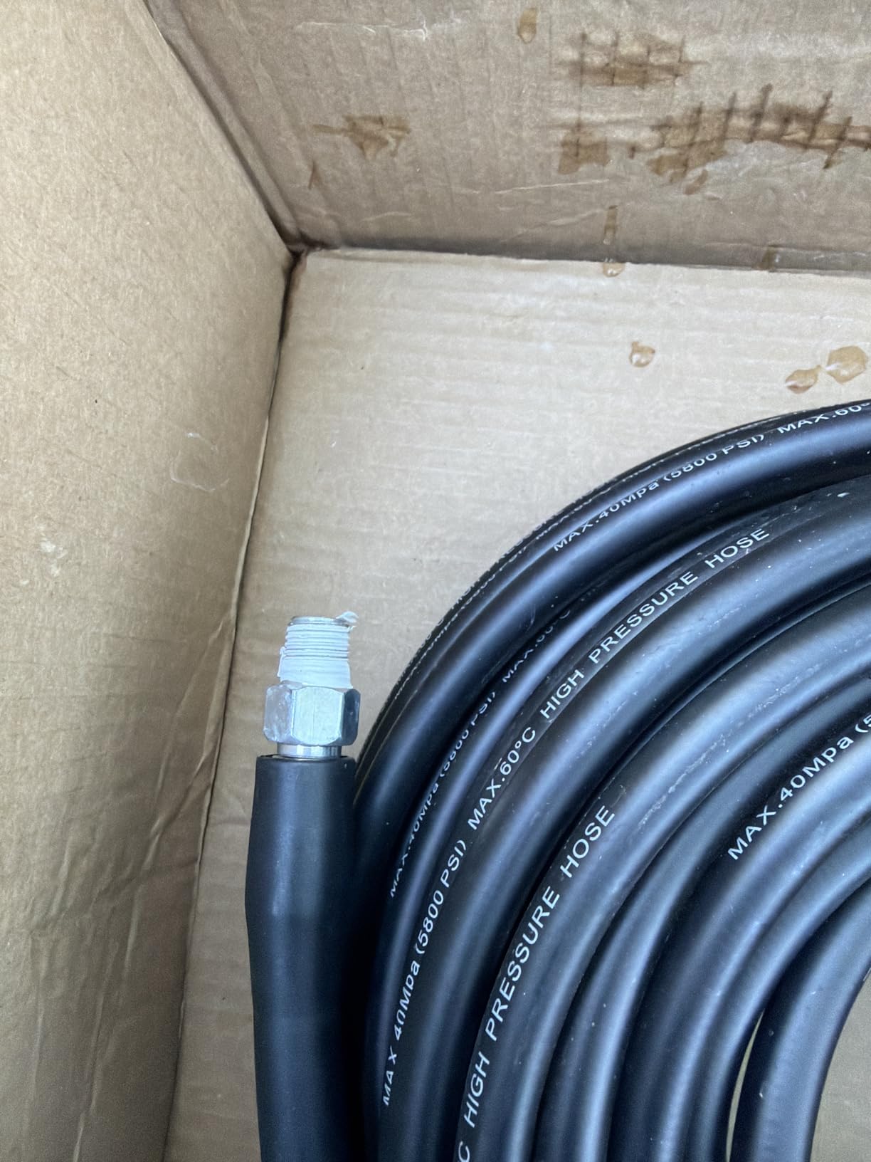 Sewer Jetter Kit for Pressure Washer 100FT, 5800PSI Drain Cleaner Hose 1/4 Inch NPT Corner, Rotating and Button Hose Sewer Jetting Nozzle Pearl Corsage Pin Waterproof Tape with 2 Spanner customer photo 1