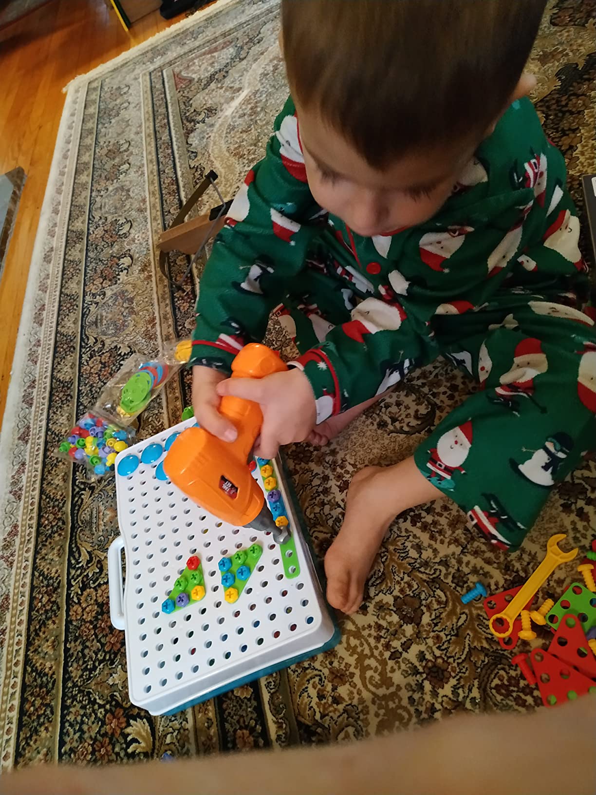Educational Toys Building Blocks, 244 Pieces Electric Screwdriver DIY Building Toys for Boys and Girls, Educational Construction Building kit for Kids Ages 4 5 6 7 8 9 10 Year Old customer photo 1
