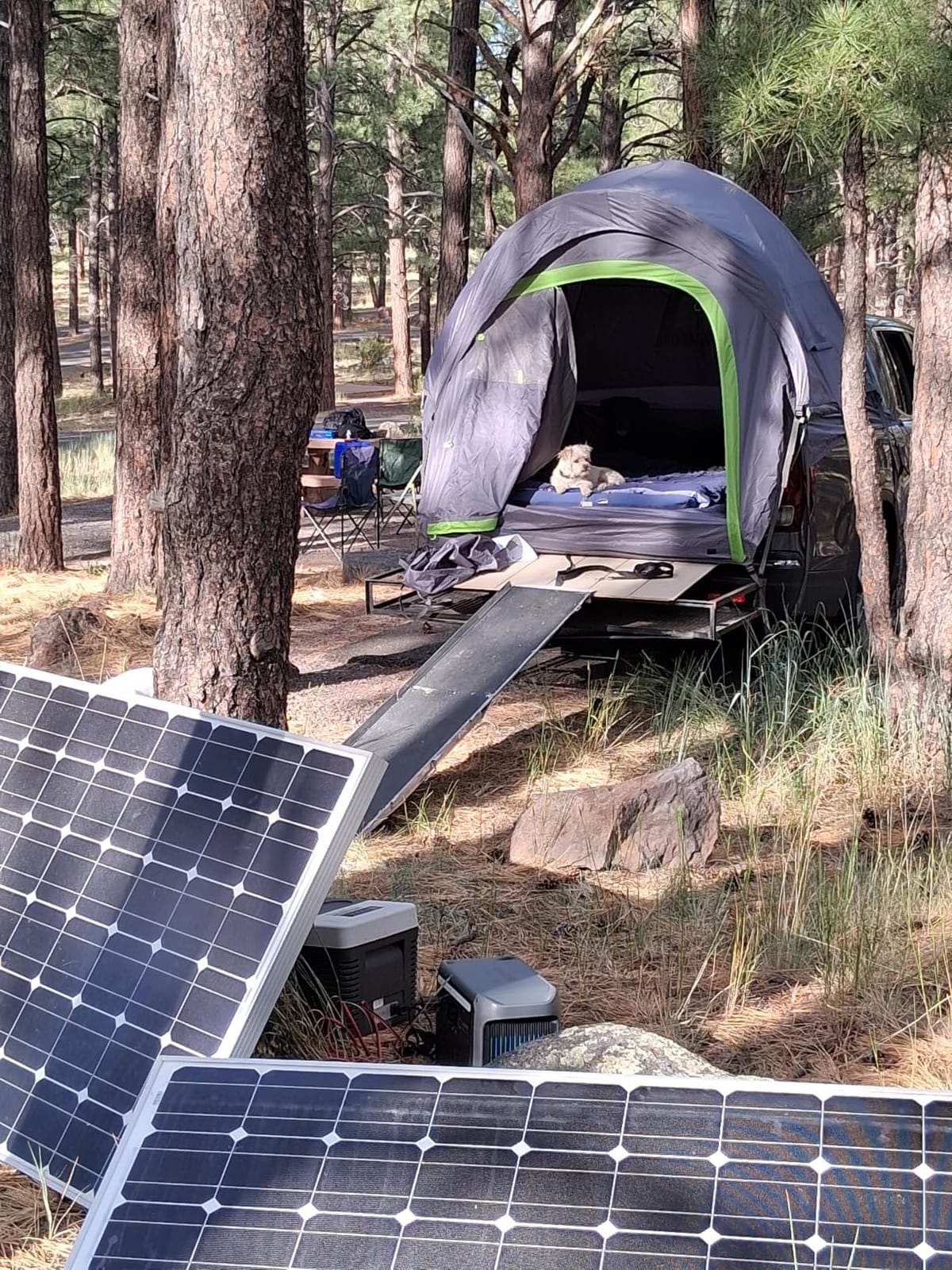 JOYTUTUS Pickup Truck Tent 2.0, Waterproof PU2000mm Double Layer for 2 Person, Portable Truck Bed Tent with Rainfly, 5.5'-5.8' Camping Preferred - Green customer photo 2