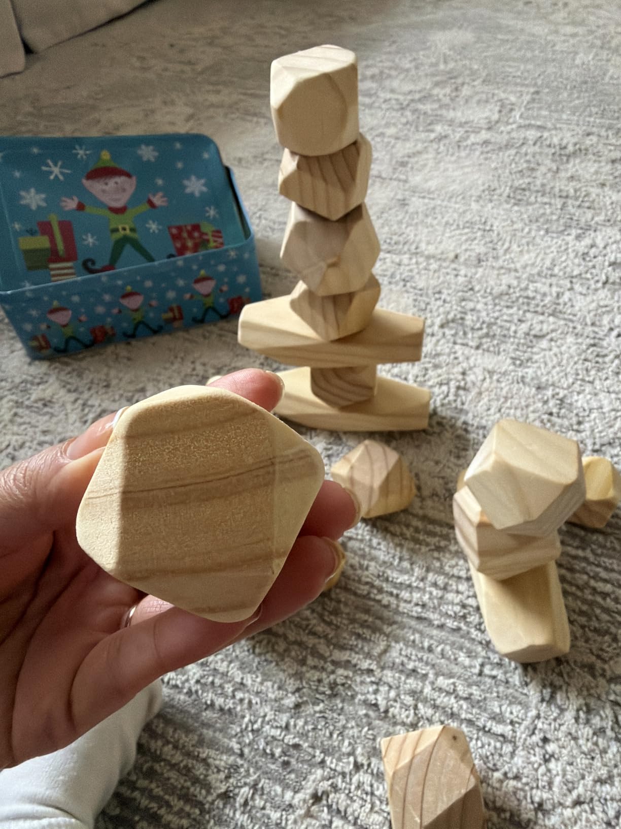 Panda Brothers Wooden Balancing Stones, Montessori Toys for 3 4 5 Year Old customer photo 2