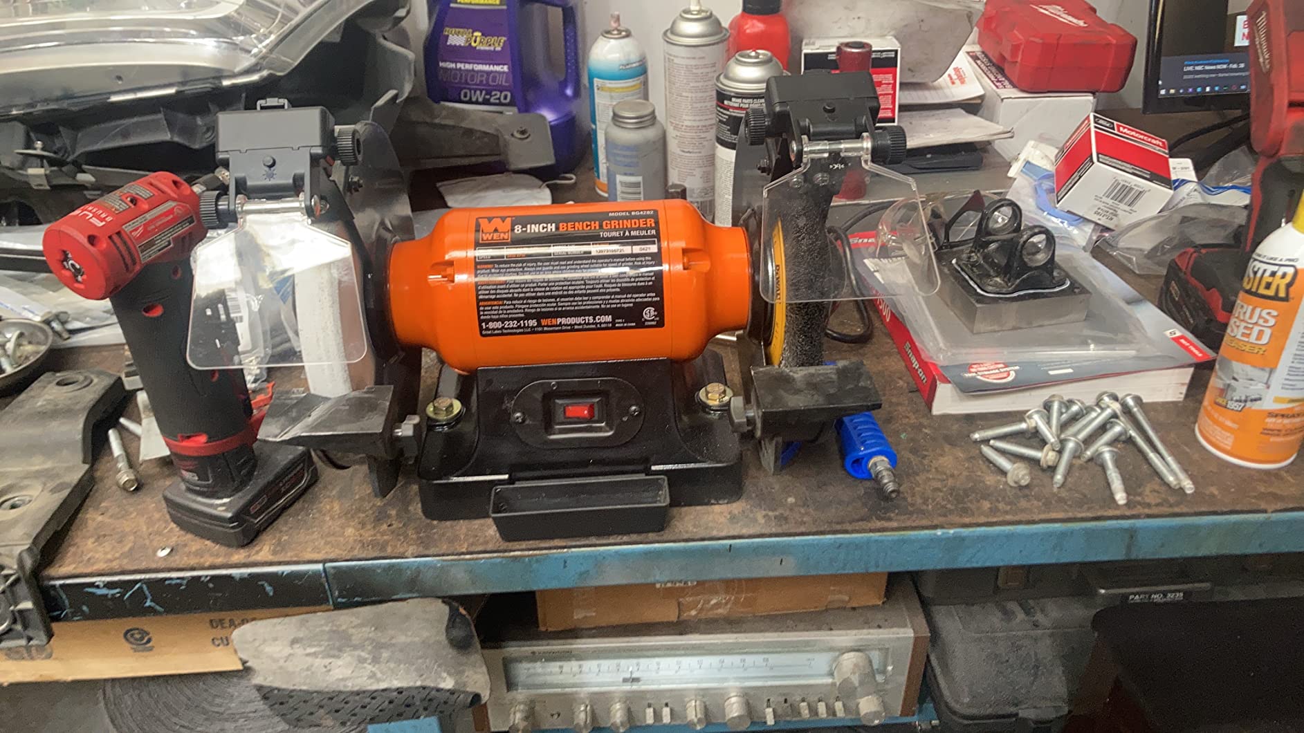 WEN BG4282 4.8-Amp 8-Inch Single Speed Bench Grinder with LED Work Lights customer photo 1