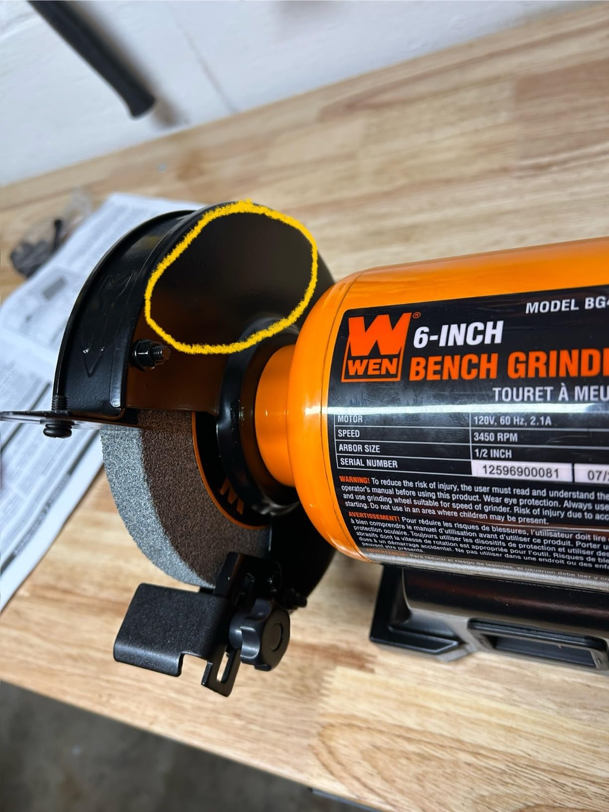 WEN BG4260 2.1-Amp 6-Inch Single Speed Bench Grinder customer photo 2