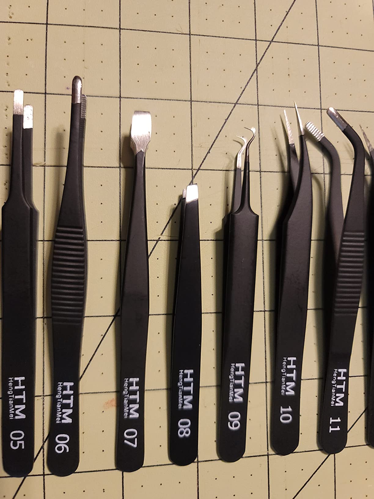 HengTianMei Precision Tweezers Set, ESD Anti-Static Stainless Steel Tweezers Set for Craft, Jewelry, Electronics, Laboratory Work (14 PCS) customer photo 1