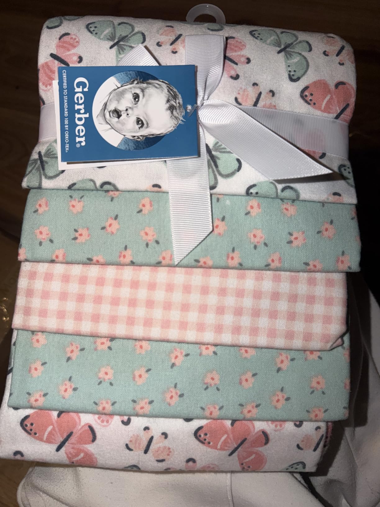 Gerber Boys Newborn Infant Baby Toddler Nursery 100% Cotton Flannel Receiving Swaddle Blanket, Dinosaur Blue, Pack of 5 customer photo 2