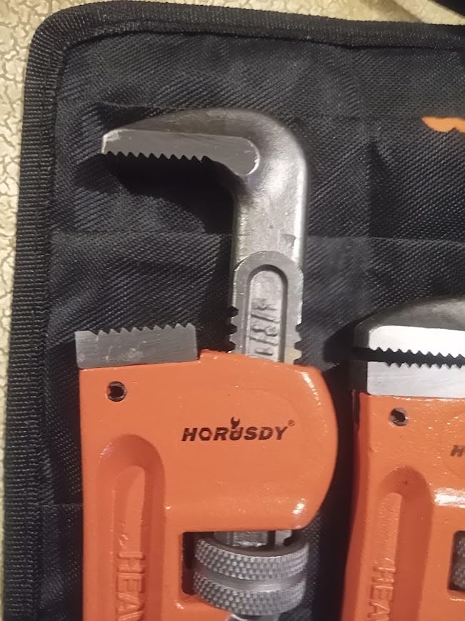 HORUSDY 4 Pack Heavy Duty Pipe Wrench Set, Adjustable 8