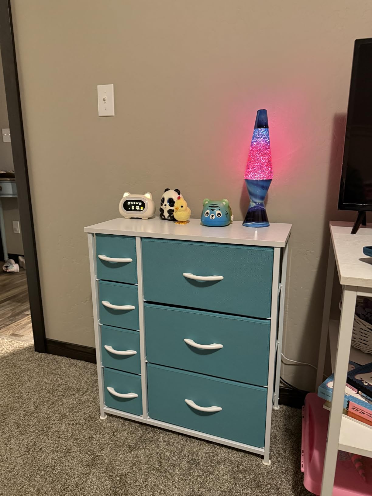Sorbus 7-Drawer Dresser for Kids Bedroom, Wood Top (Blue/Pink/Purple) customer photo 1