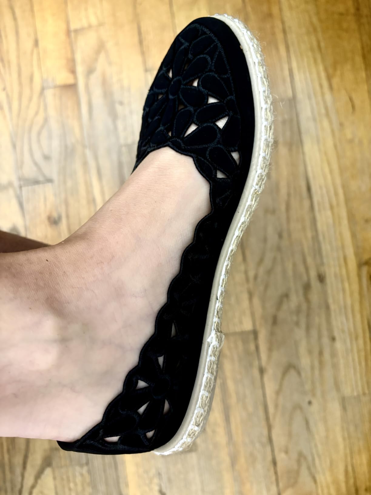HEAWISH Women's PU Leather Ballet Flats Espadrille Loafers customer photo 1