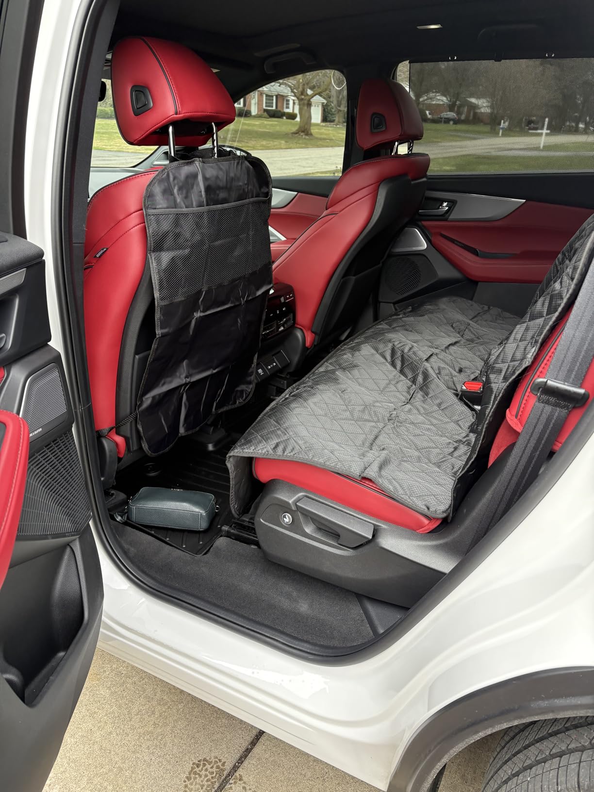 ANOSOSPECIAL Dog Car Seat Cover for Back Seat Cover,Non Stick Fur Rear Seat Protector for Pet,Nonslip Waterproof Durable Universal Fit Interior Backseat Covers for Auto Van SUV customer photo 1