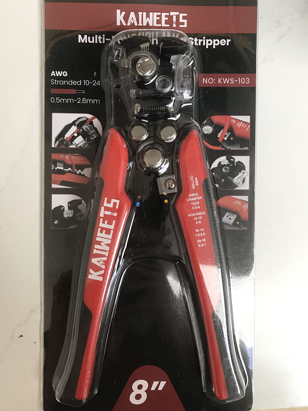 KAIWEETS Self Adjusting Wire Stripper - 3 in 1 Heavy Duty Automatic Wire Stripping Tool | 10-24 AWG Wire Cutter for Electrical Cable Cutting, Crimping Tool customer photo 2