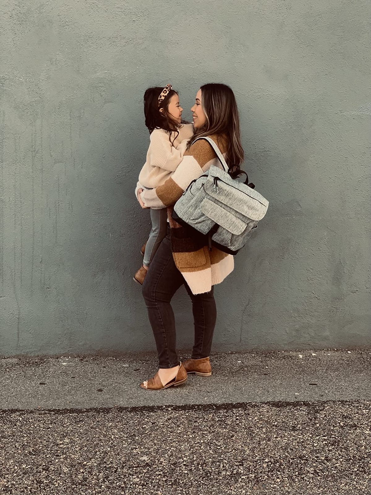 MOMINSIDE Diaper Bag Backpack, Leather Mini Diaper Bags, Baby Bag with Changing Pad, 4 Insulated Pockets, mommy bag hospital bag,12 Pockets(Grey) customer photo 2