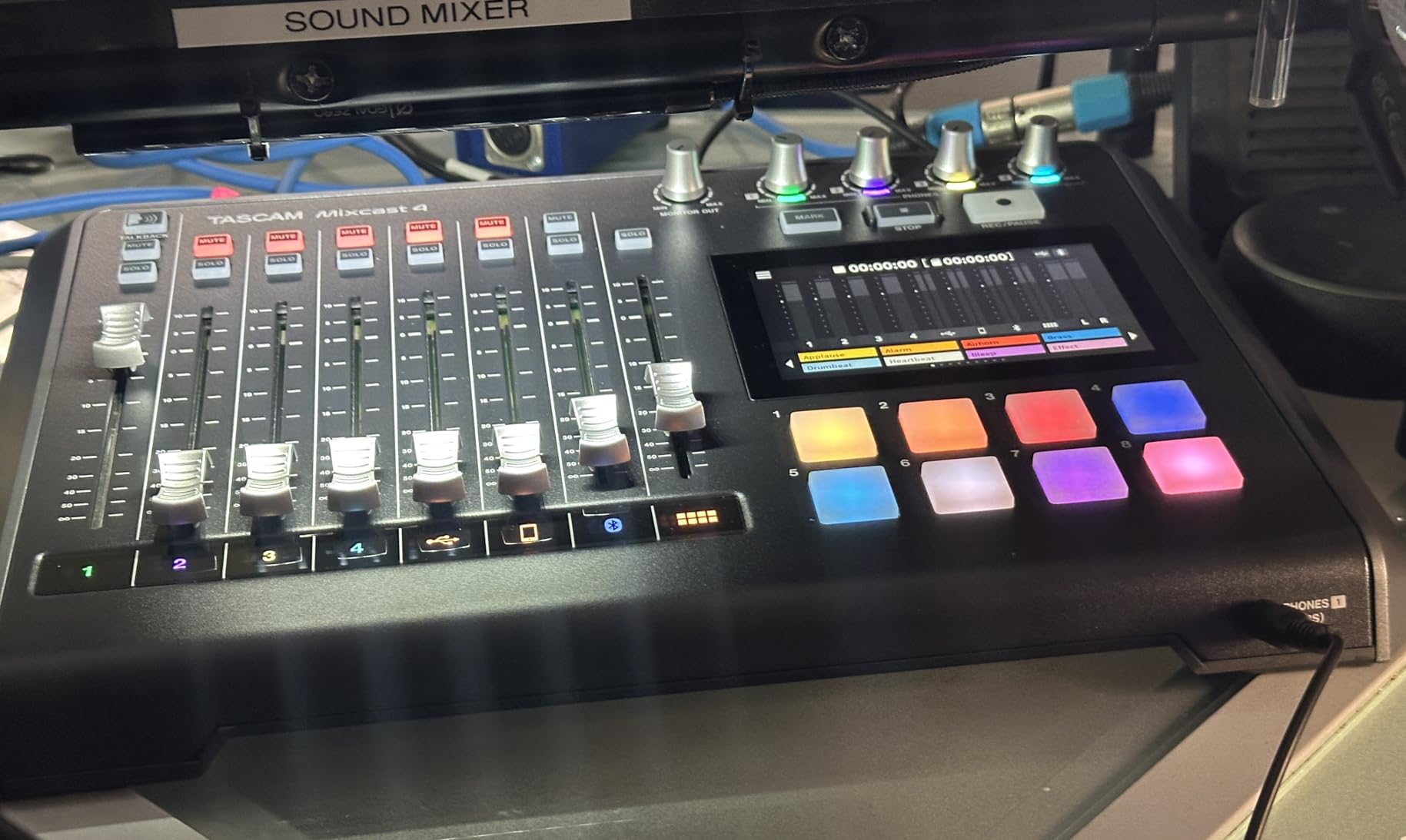 TASCAM Mixcast 4 Podcast Streaming Mixer, Recorder, and USB Audio Interface — Four XLR/TRS Mic Inputs, Touch Screen and Editing Software Included customer photo 2