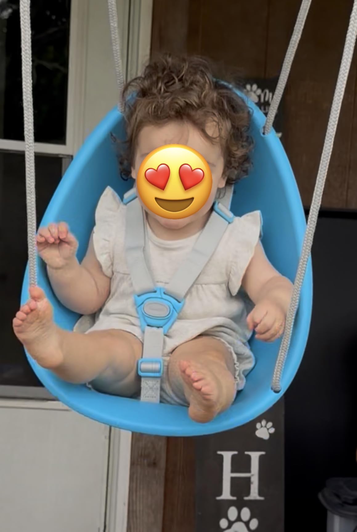 Swurfer Coconut Toddler Swing – Comfy Baby Swing Outdoor, 3- Point Adjustable Safety Harness, Secure, Safe Quick Click Locking System, Blister-Free Rope, Easy Installation, Ages 6-36 Months customer photo 2