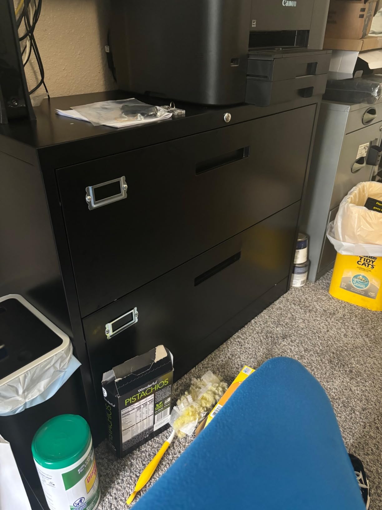 BYNSOE 4 Drawer Filing Cabinet with Lock Metal Lateral File Cabinet Office Home Steel Lateral File Cabinet for A4 Legal/Letter Size Wide Metal Cabinet Locked,Assembly Required (4 Drawer, Black) customer photo 2