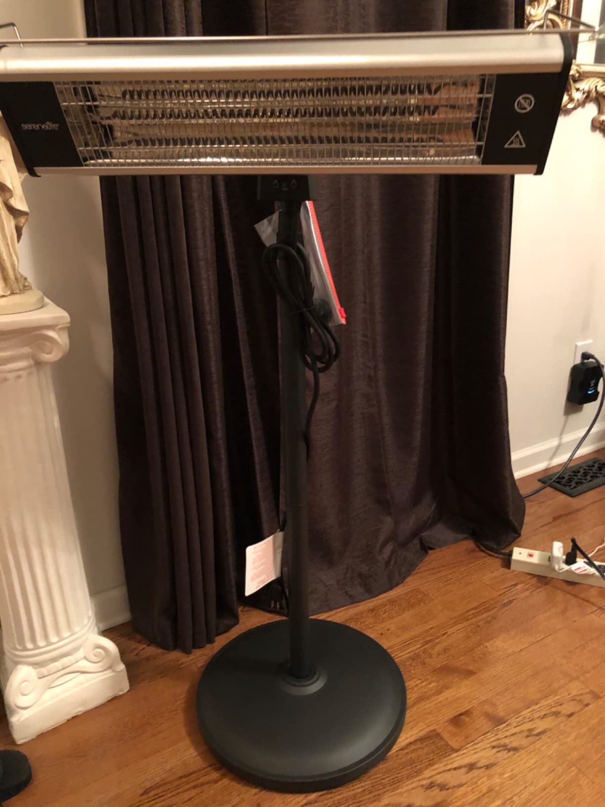 SereneLife Infrared Patio Heater 1500W Electric Heater Indoor/Outdoor Use, Portable Stand with Remote Control, IP65 Approved, 360° Tip-Over Safety Switch for Restaurant, Patio, Backyard, Garage, Decks customer photo 2