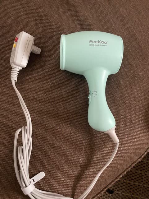 Feekaa Kids Hair Dryer, Low Noise Gentle Heat for Kids Skin, Gift for Children's Birthday, Christmas, Yellow-Green customer photo 2