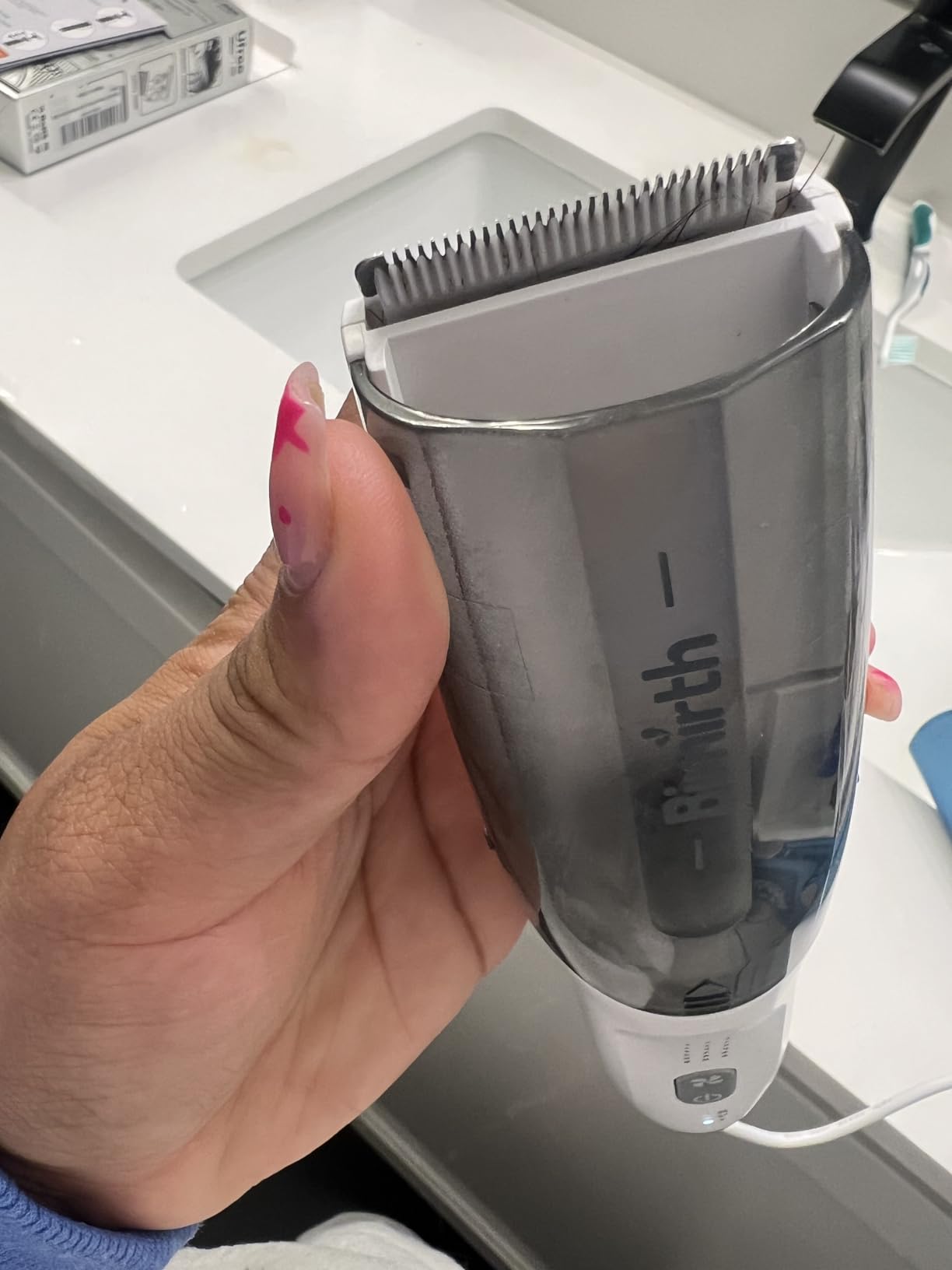 Bimirth Baby Hair Clipper with Vacuum - Hair Trimmer for Kids and Toddlers - Waterproof, Rechargeable, Cordless Hair Cutting Machine for Children (with Bag) customer photo 1