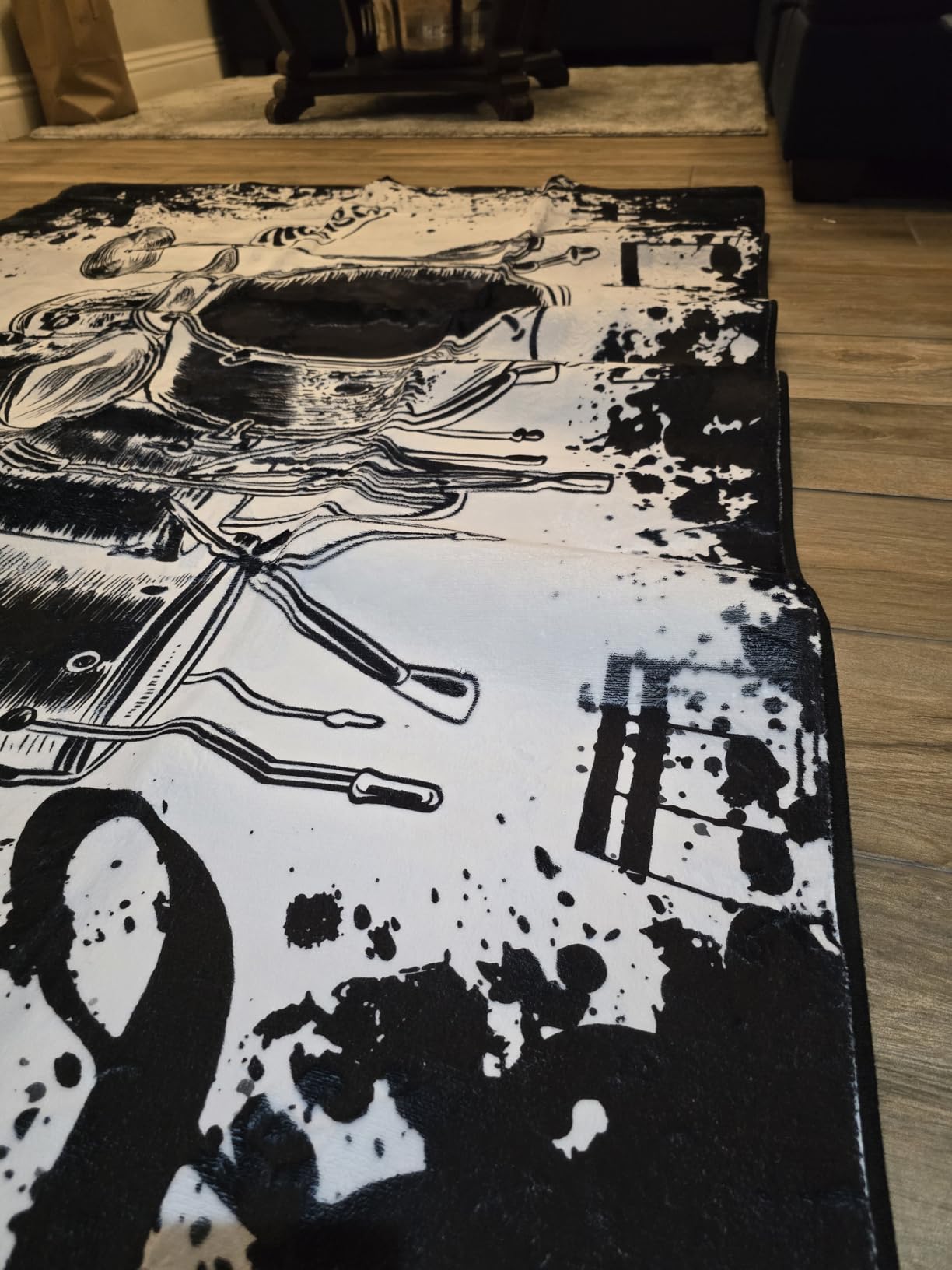 5'x7' Black Music Note Area Rug, Vintage Music Rugs Carpet, Throw Rugs customer photo 2