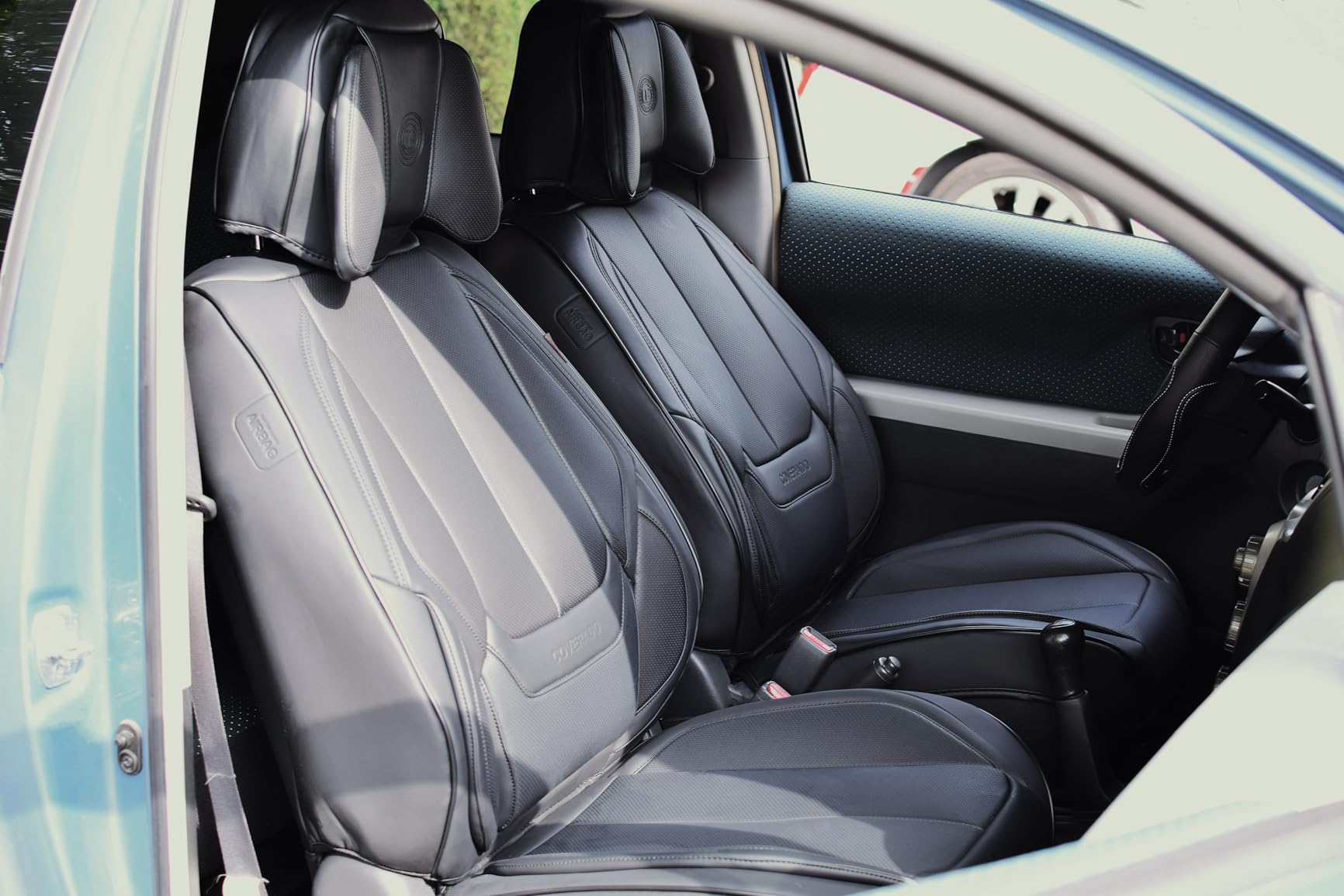 Coverado Seat Covers, Car Seat Covers Front Seats, Car Seat Cover, Car Seat Protector Waterproof, Car Seat Cushion Leather, Black Seat Covers Carseat Cover Universal Fit for Most Cars customer photo 1