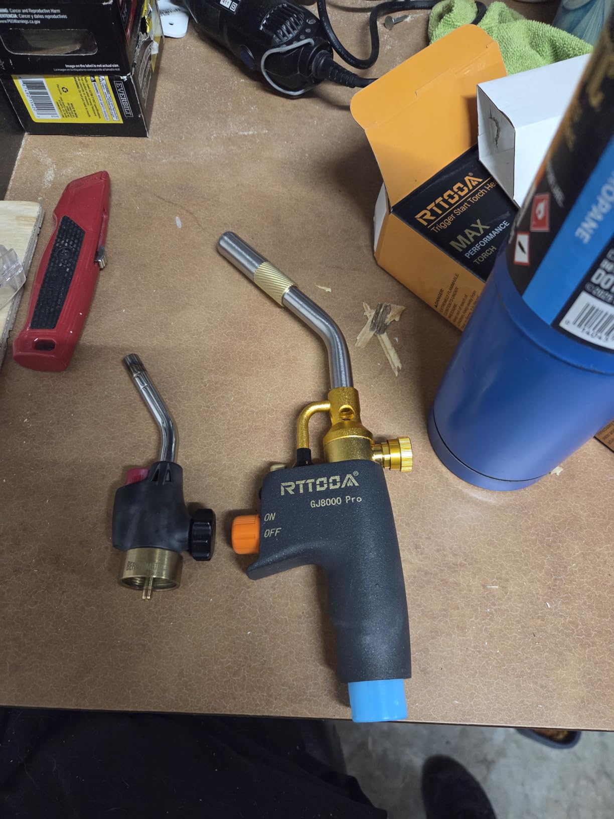 RTTOOA Propane Torch Head, GJ-8000pro High Intensity Torch Head, Trigger Start Gas Torch Kit for Propane, Pencil Flame Welding Torch Fuel by Mapp/Map/Propane, Soldering, Cooking (CSA Certified) customer photo 2