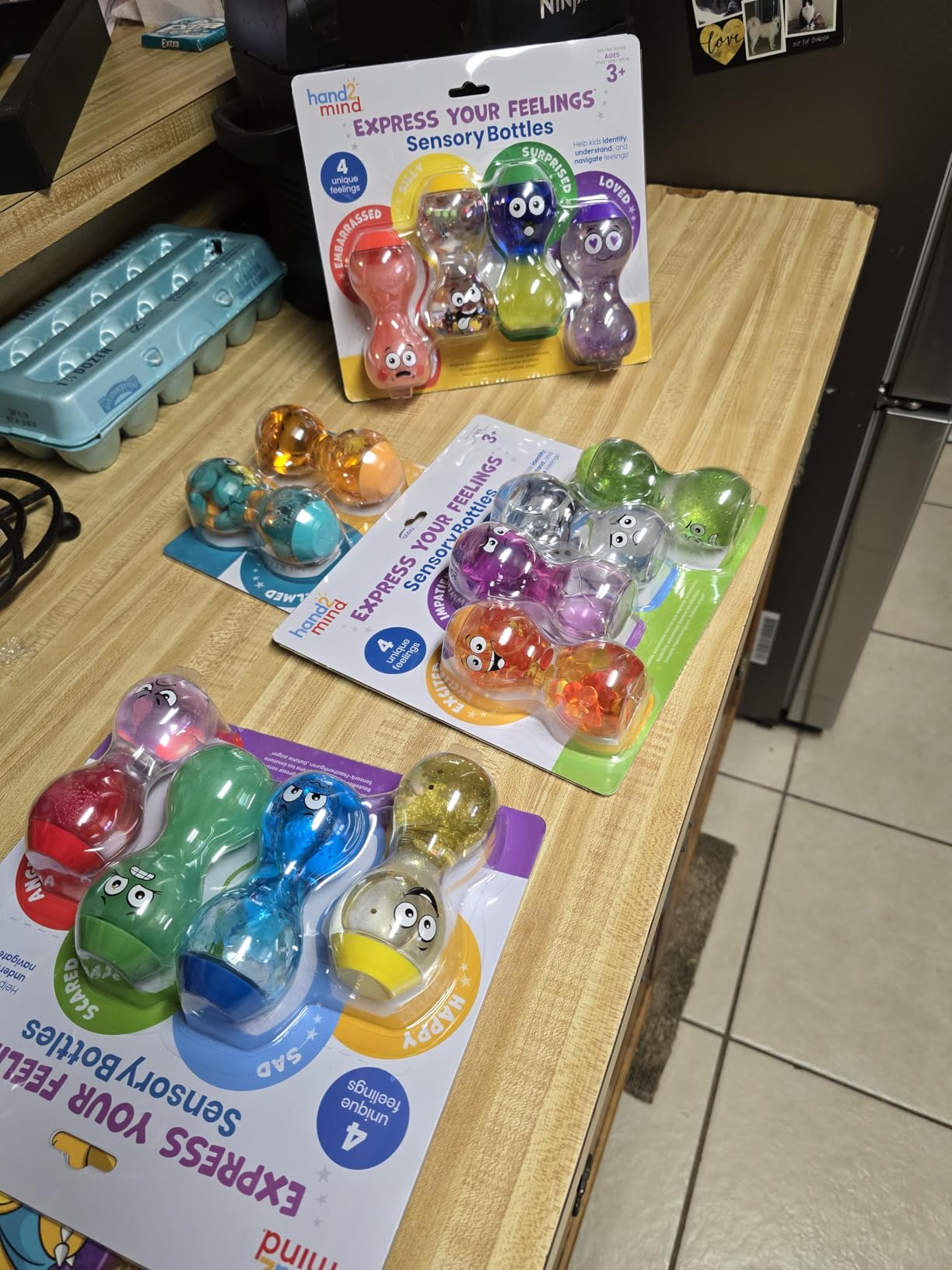 hand2mind Express Your Feelings Sensory Bottles-Primary Emotions | Toddler Sensory Toys, Quiet Fidgets for Classroom, Calm Down Corner Supplies, Social Emotional Learning, Mindfulness for Kids customer photo 1