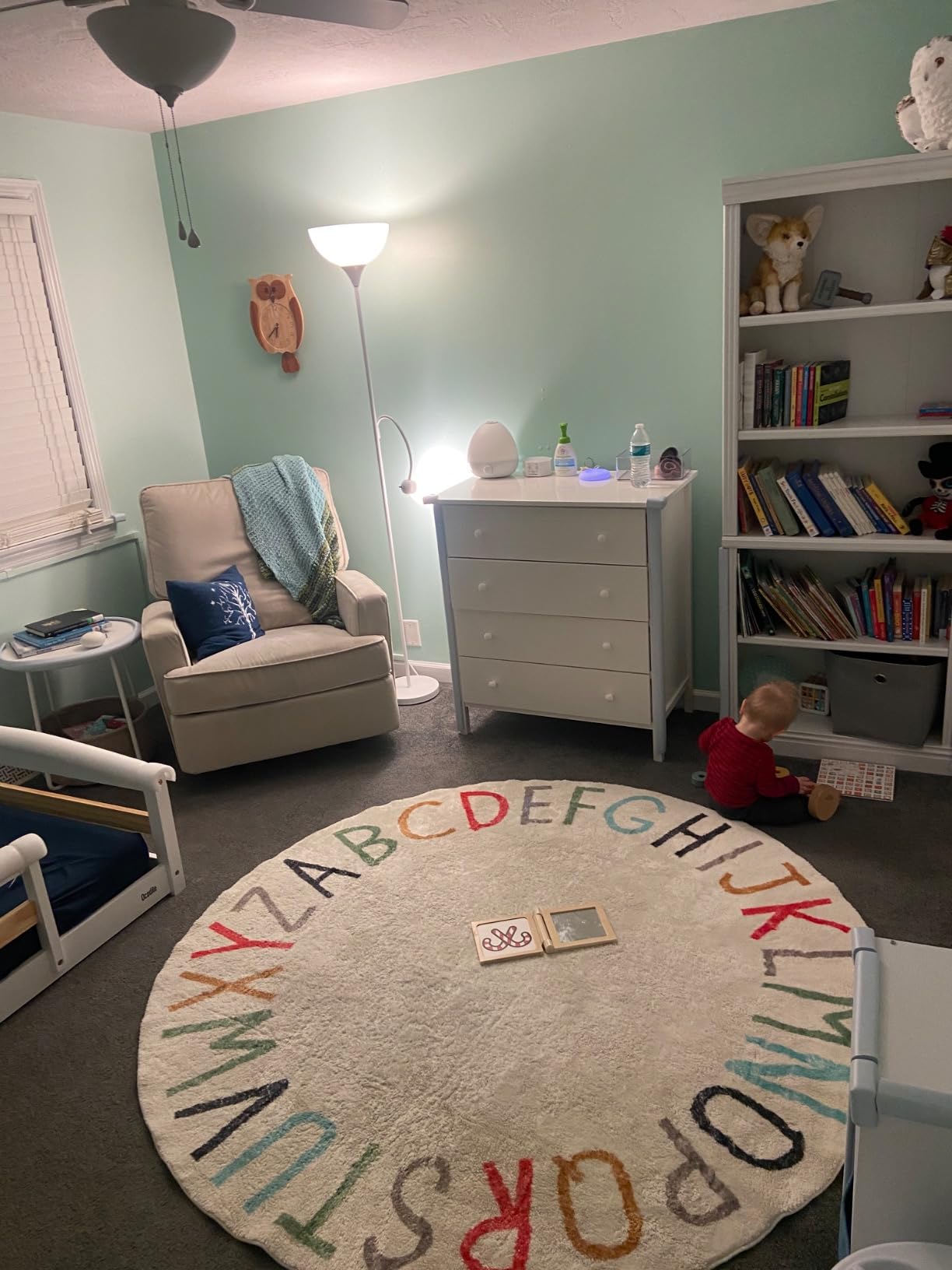 Topotdor Round ABC Area Rug,71 Inch Soft Floor Carpet,Multi Color customer photo 1