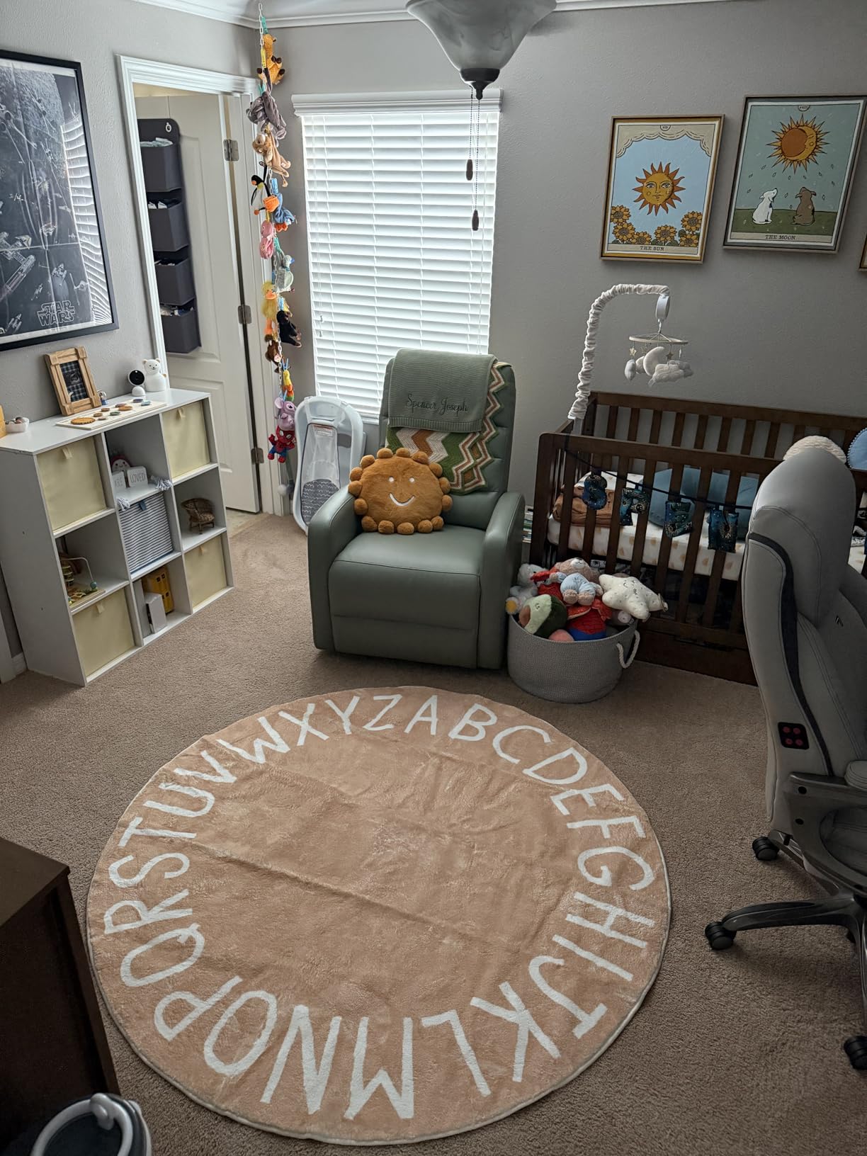 Topotdor Round ABC Area Rug,71 Inch Soft Floor Carpet,Multi Color customer photo 2
