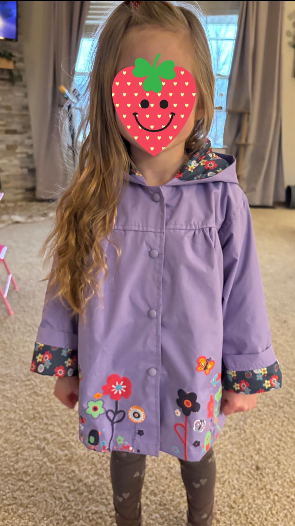 Arshiner Toddler Girls Waterproof Hooded Coat Jacket Outwear Raincoat customer photo 1