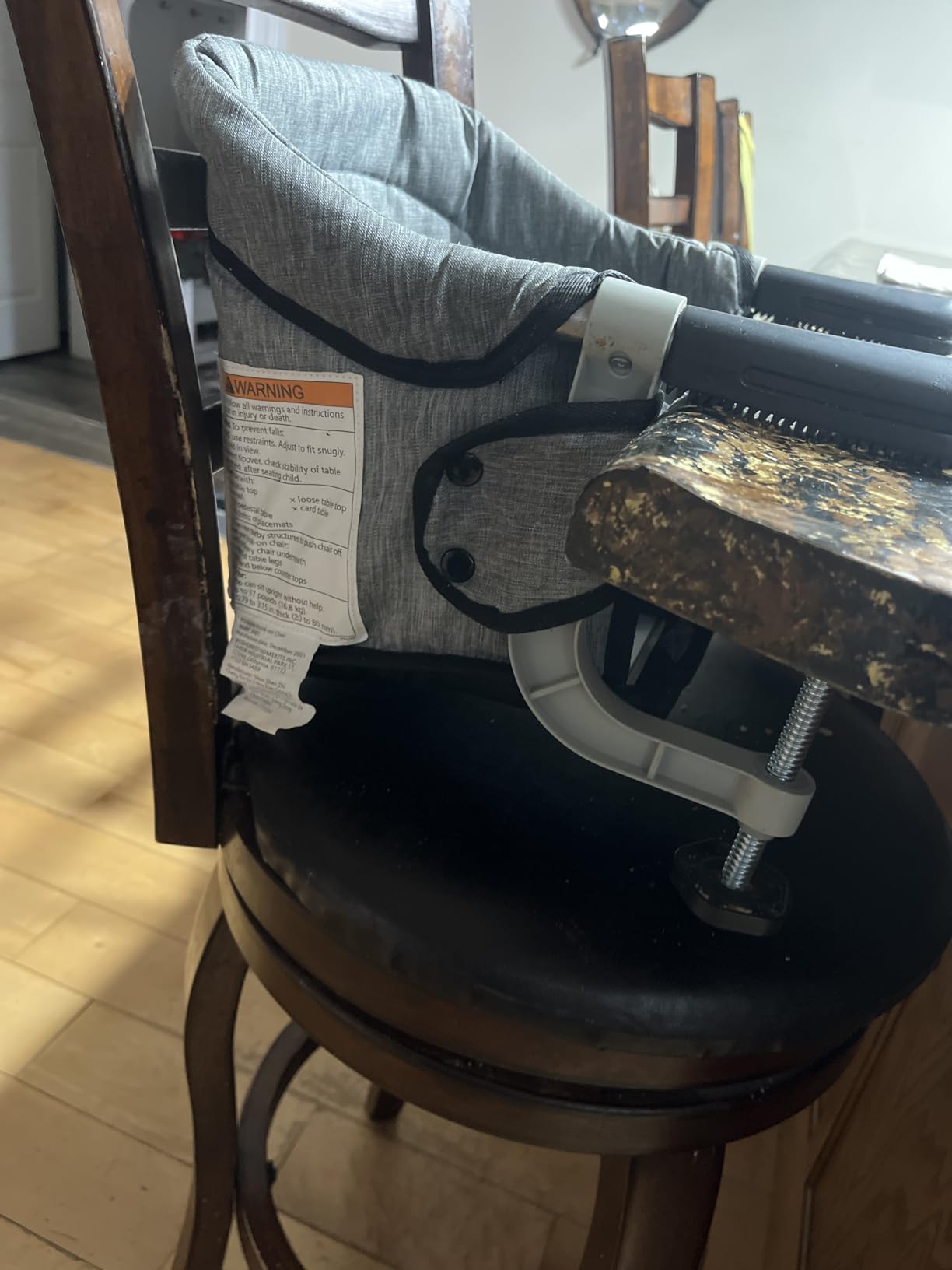 Hook On High Chair, Portable Clip On Baby Feeding Seat, Grey customer photo 1