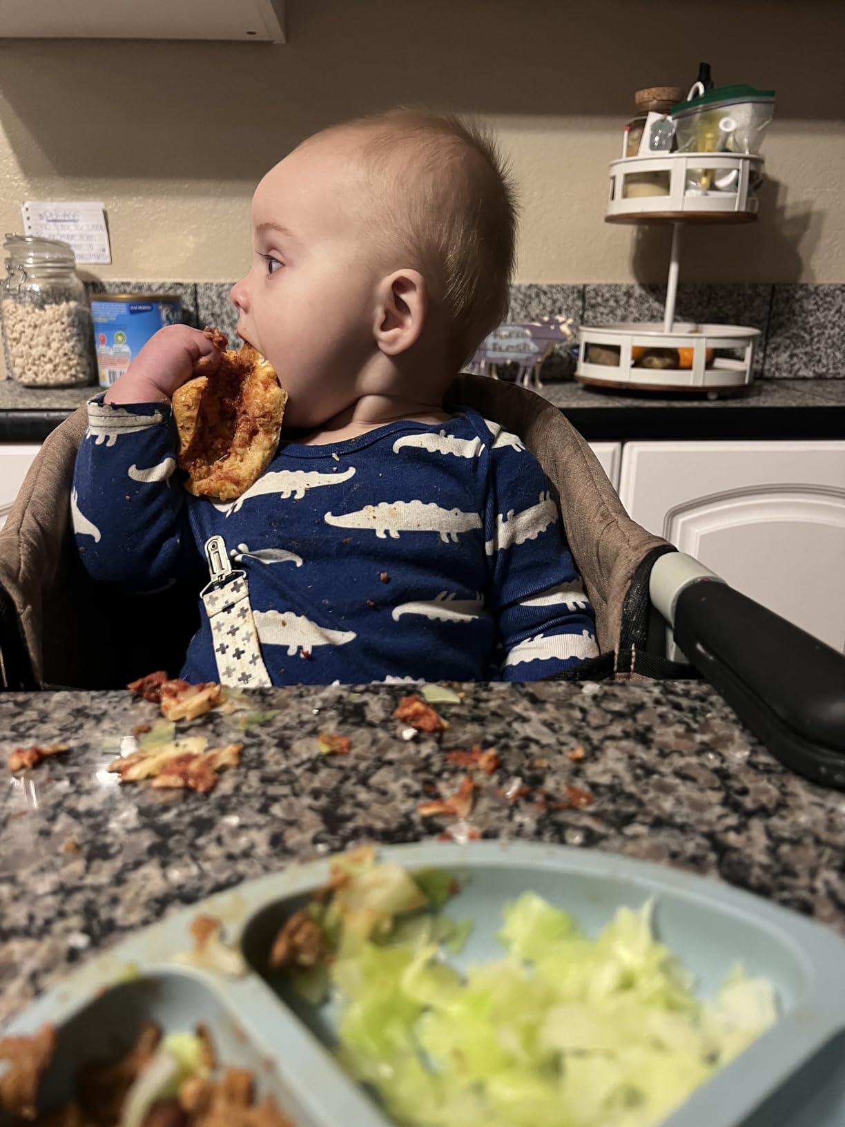 Hook On High Chair, Portable Clip On Baby Feeding Seat, Grey customer photo 2