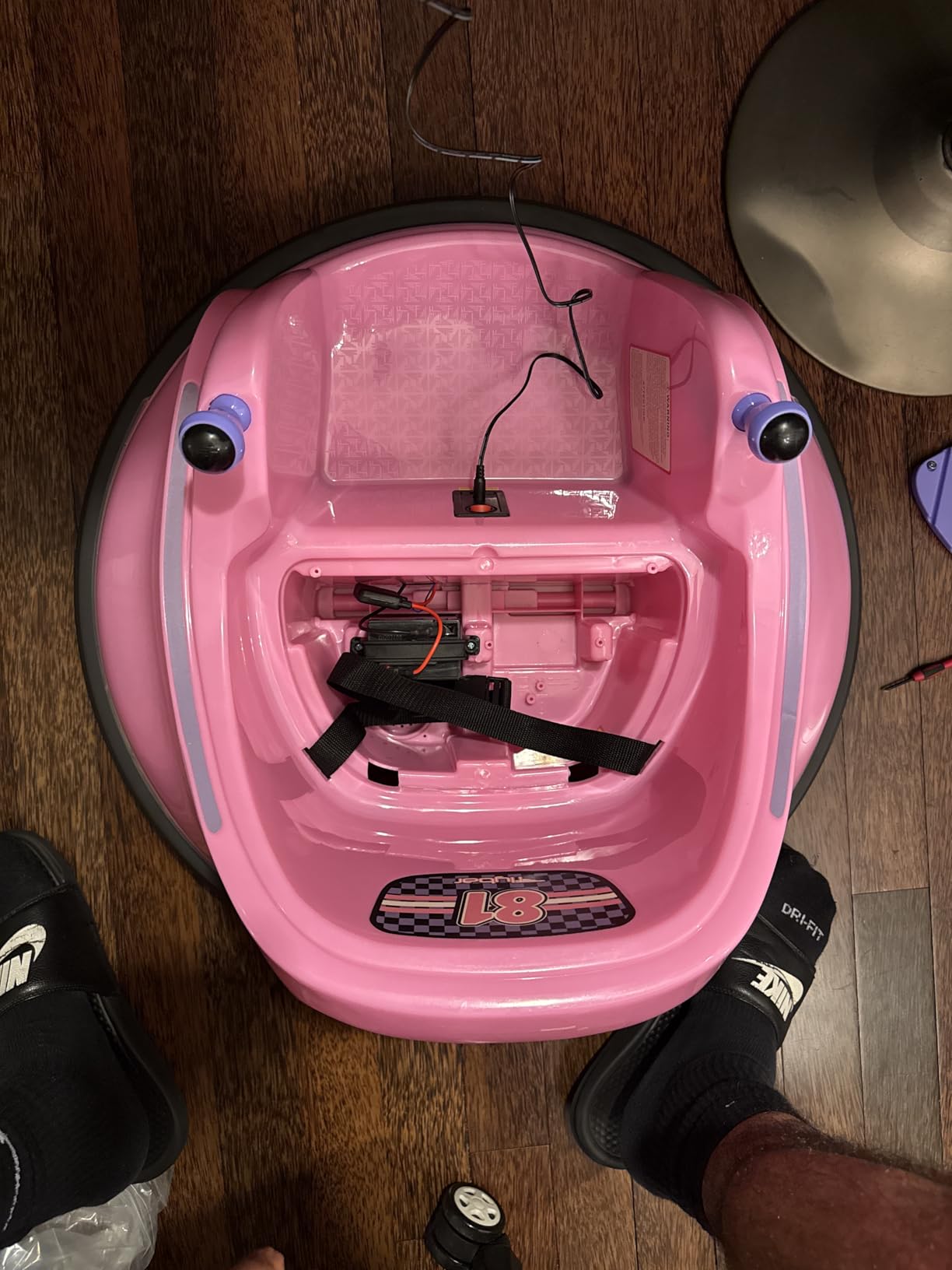 Flybar FunPark 6V Bumper Car for Toddlers, Electric Toddler Ride On Toys for Kids, Baby, Ages 1.5-4 Years, LED Lights, 360 Degree Spin, Supports up to 66 pounds (No Remote), Large, 6v Pink/Purple customer photo 1