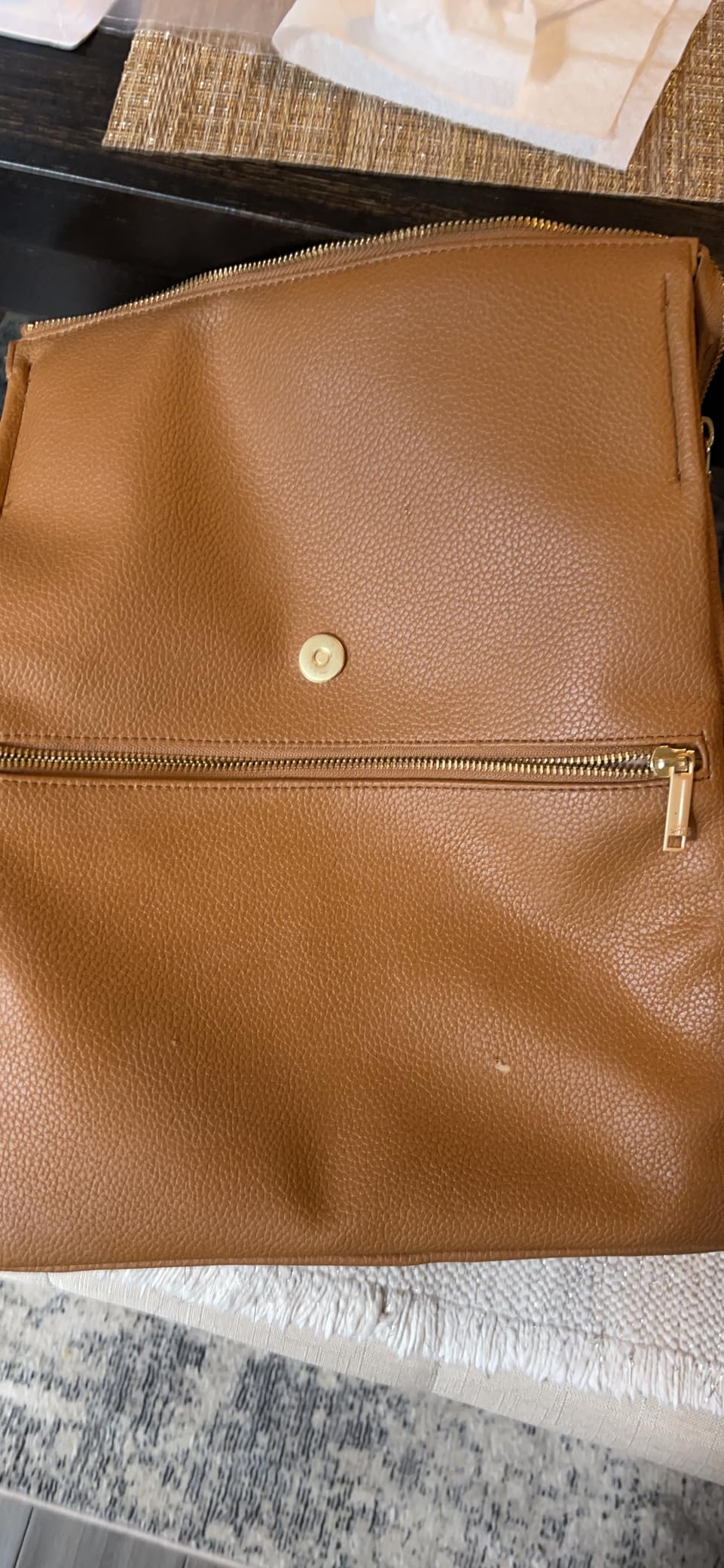 Freshly Picked Classic Diaper Bag II Backpack - Premium Vegan Leather, Large Capacity Baby Bag with Changing Pad, Stylish & Functional for Moms & Dads, Fig customer photo 2