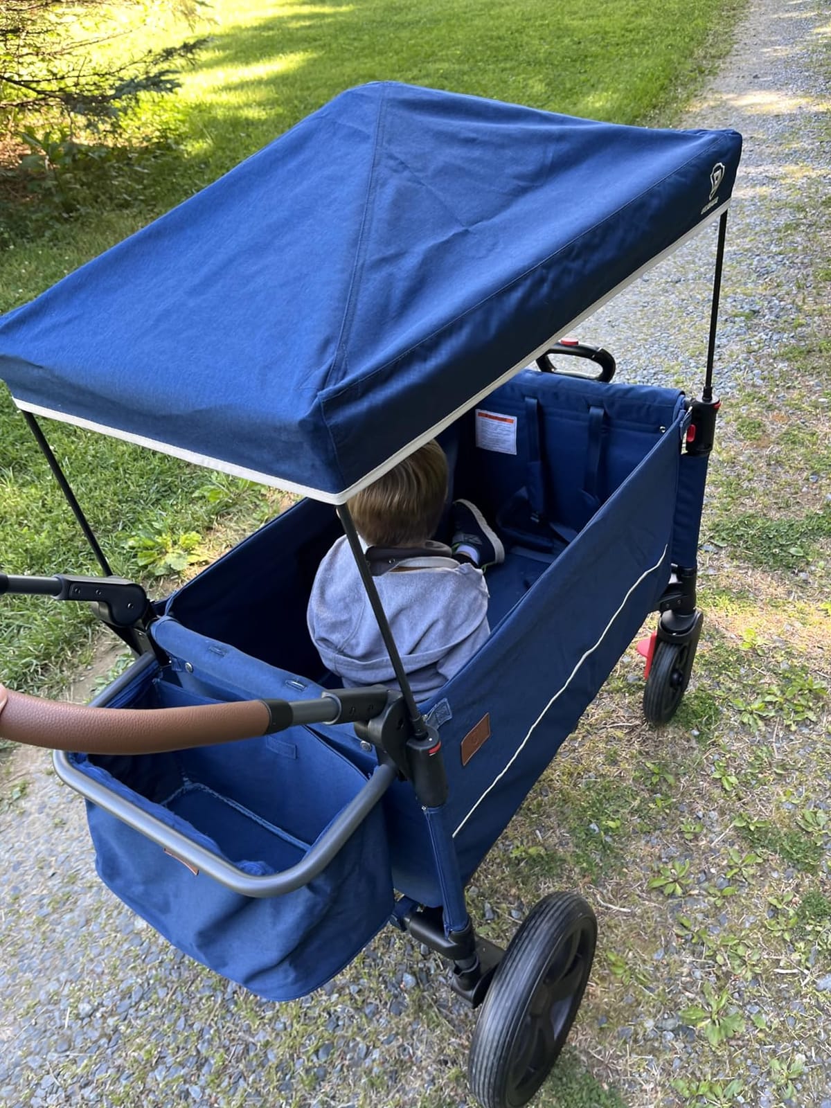 EVER ADVANCED Side-Unzip Stroller Wagon for 2 Kids - 2-in-1 Bench Mode & All-Terrain Push-Pull Wagon - Spica Cast & Special Needs Friendly - JPMA Certified, UV Canopy, Foldable for Zoo, Beach & Travel customer photo 2