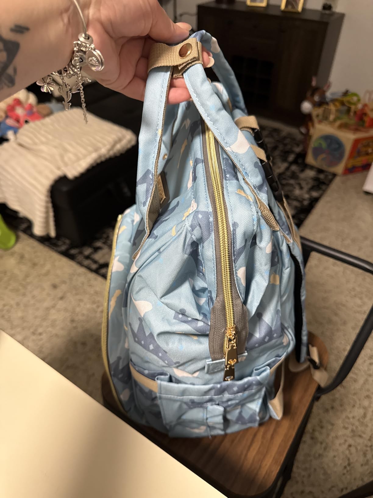 GAIVP Diaper Bag Backpack, Diaper Bags for Baby Girls Boys, Baby Bags for Moms Dads, Nappy Changing Bag with Insulated Pockets,Multi-functional Waterproof Backpack with Stroller straps - Grey customer photo 1