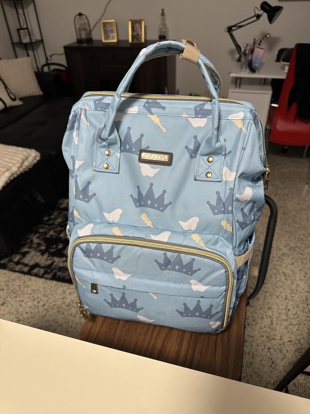 GAIVP Diaper Bag Backpack, Diaper Bags for Baby Girls Boys, Baby Bags for Moms Dads, Nappy Changing Bag with Insulated Pockets,Multi-functional Waterproof Backpack with Stroller straps - Grey customer photo 2
