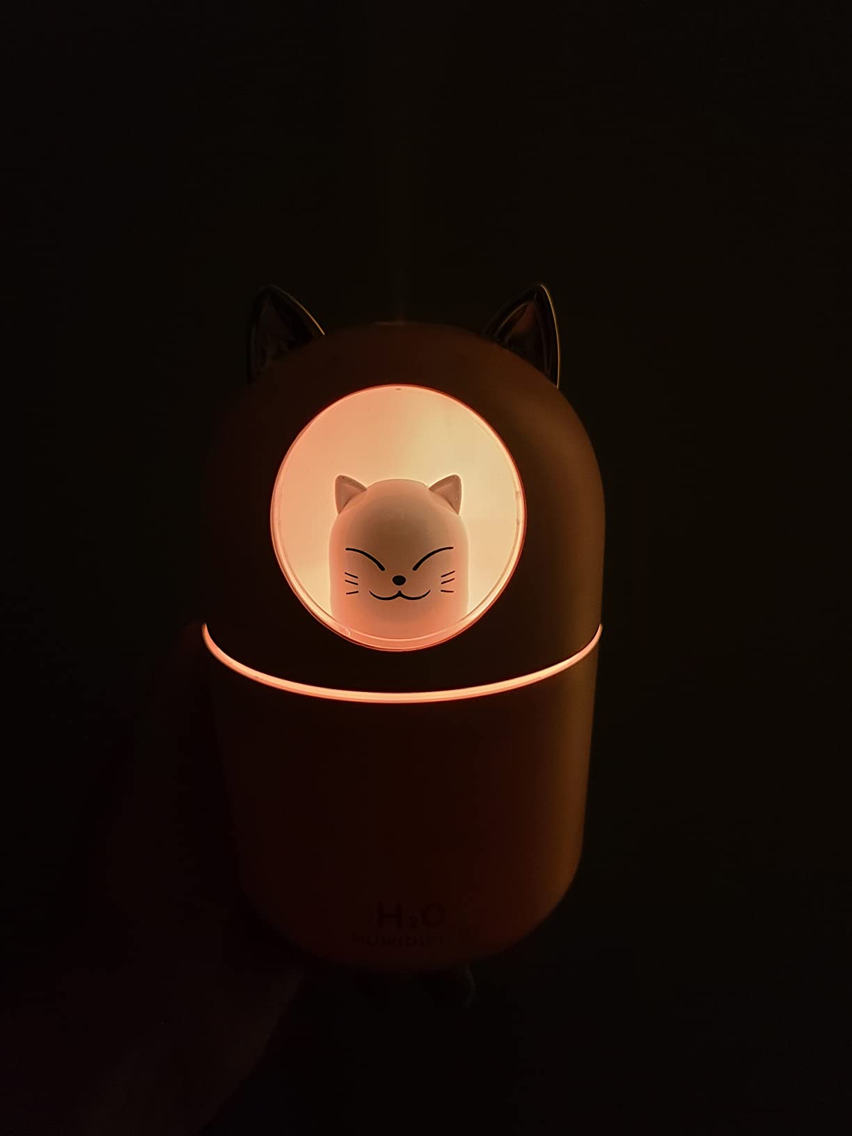 Portable Small Humidifier, 300ml Mini Cool Mist Humidifier with Night Light, USB Personal Humidifier Auto Shut-Off, Ultra-Quiet, 2 Spray Modes, Suitable for Home Office Travel(white) customer photo 2