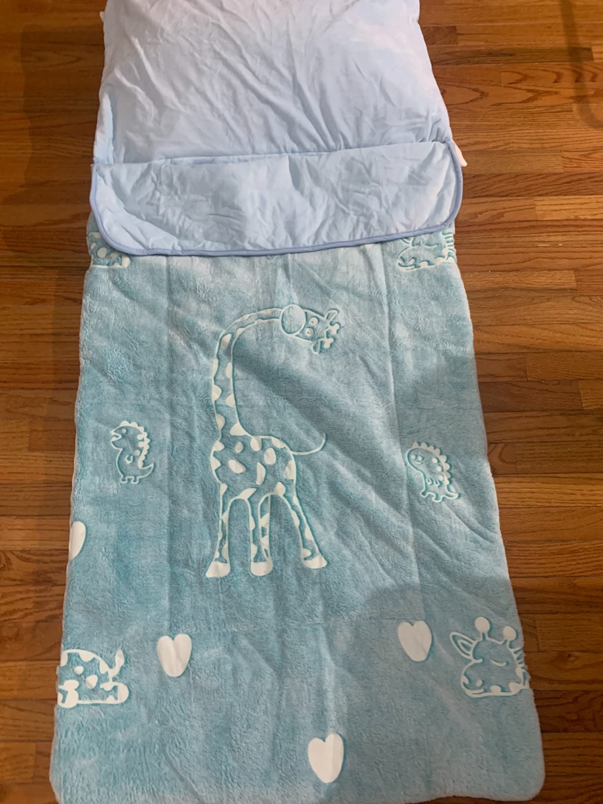 Kids Sleeping Bag for Girls & Boys, Large Kids Sleeping Bag with Pillow, Glow in The Dark Slumber Bag,Soft and Comfortable for Childern Daycare, Sleepovers Travel customer photo 2