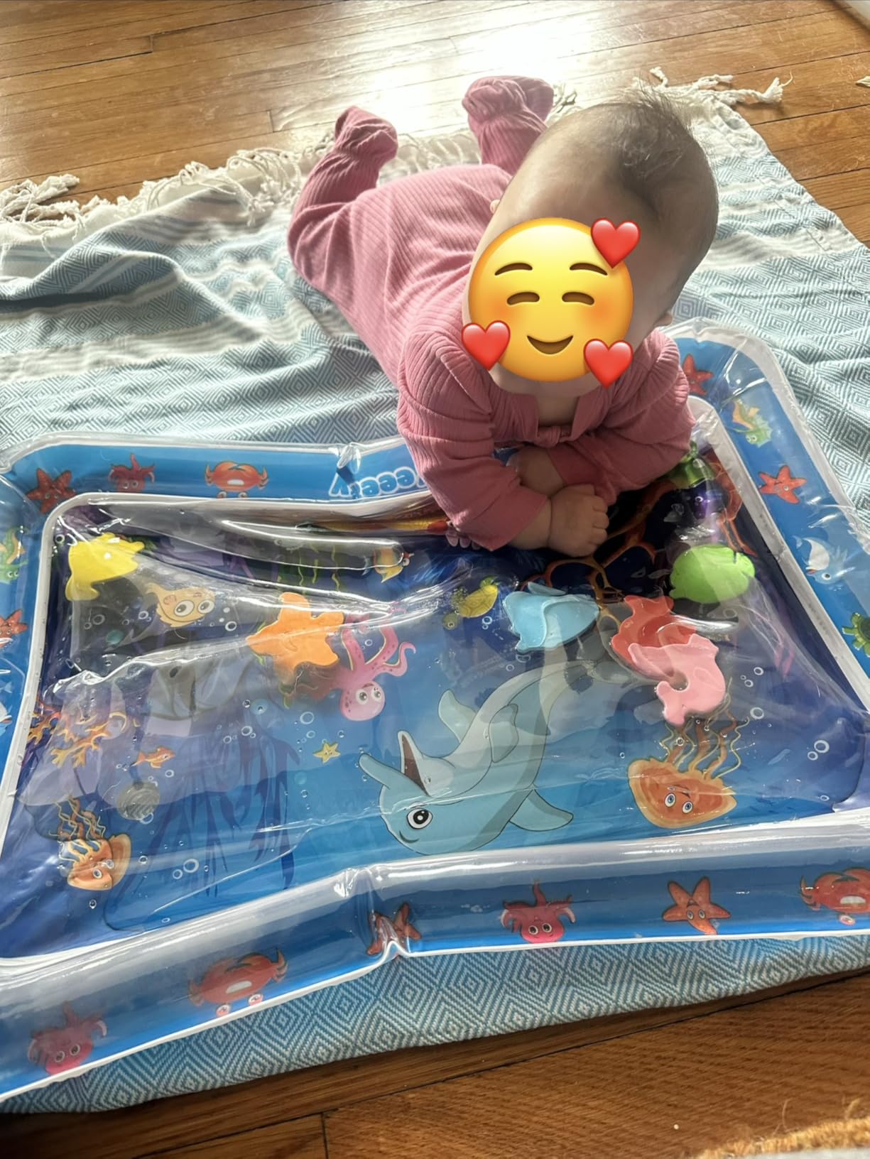 Yeeeasy Tummy Time Water Mat丨Inflatable Tummy Time Water Play Mat for Babies, Infants and Toddlers 3 to 24 Months Promote Development Toys Baby Toys essentials and Gifts customer photo 2