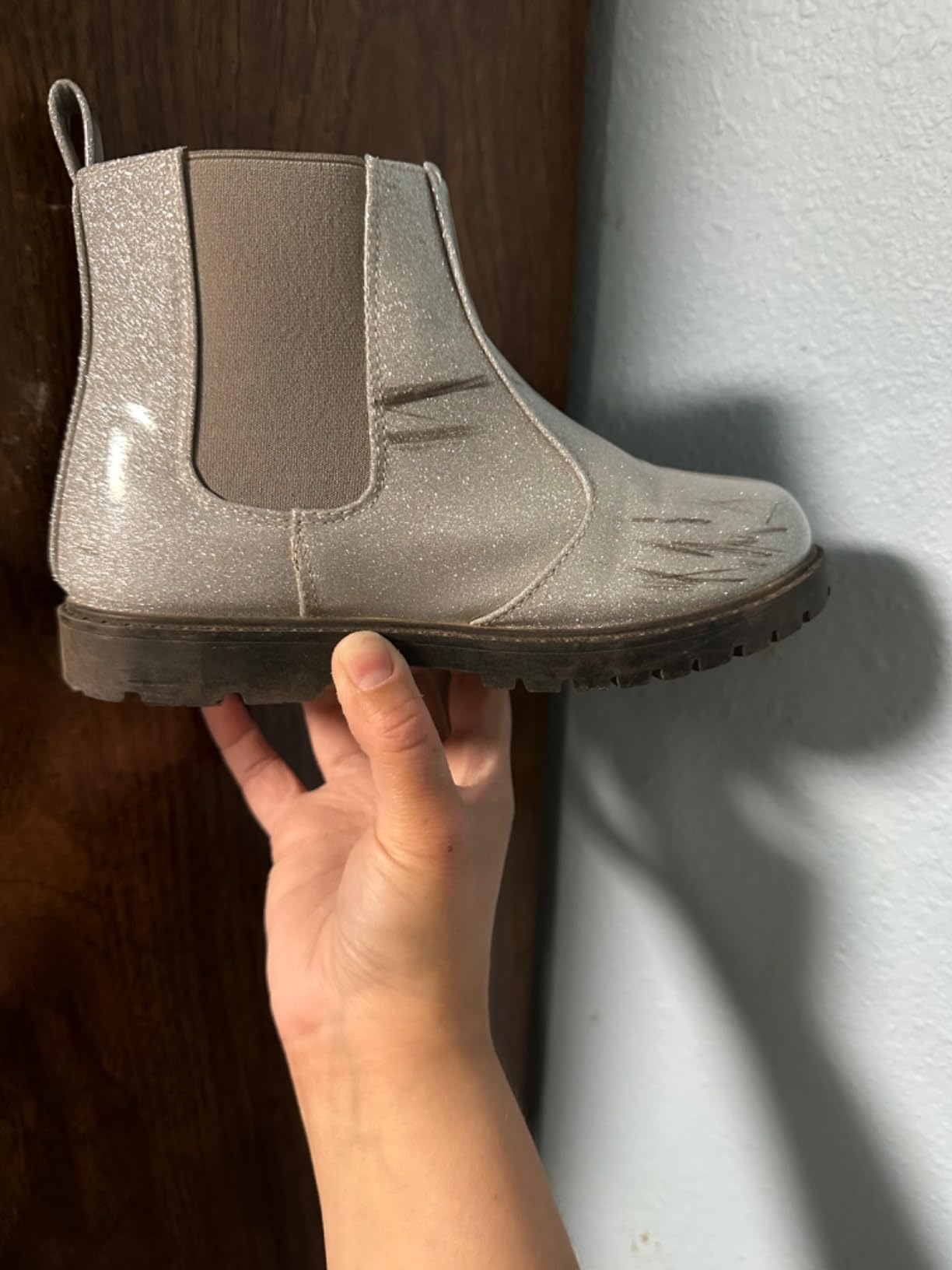 Tobfis Girl's Fashion Shiny Chelsea Boot Ankle Boots(Toddler/Little Kid/Big Kid) customer photo 2