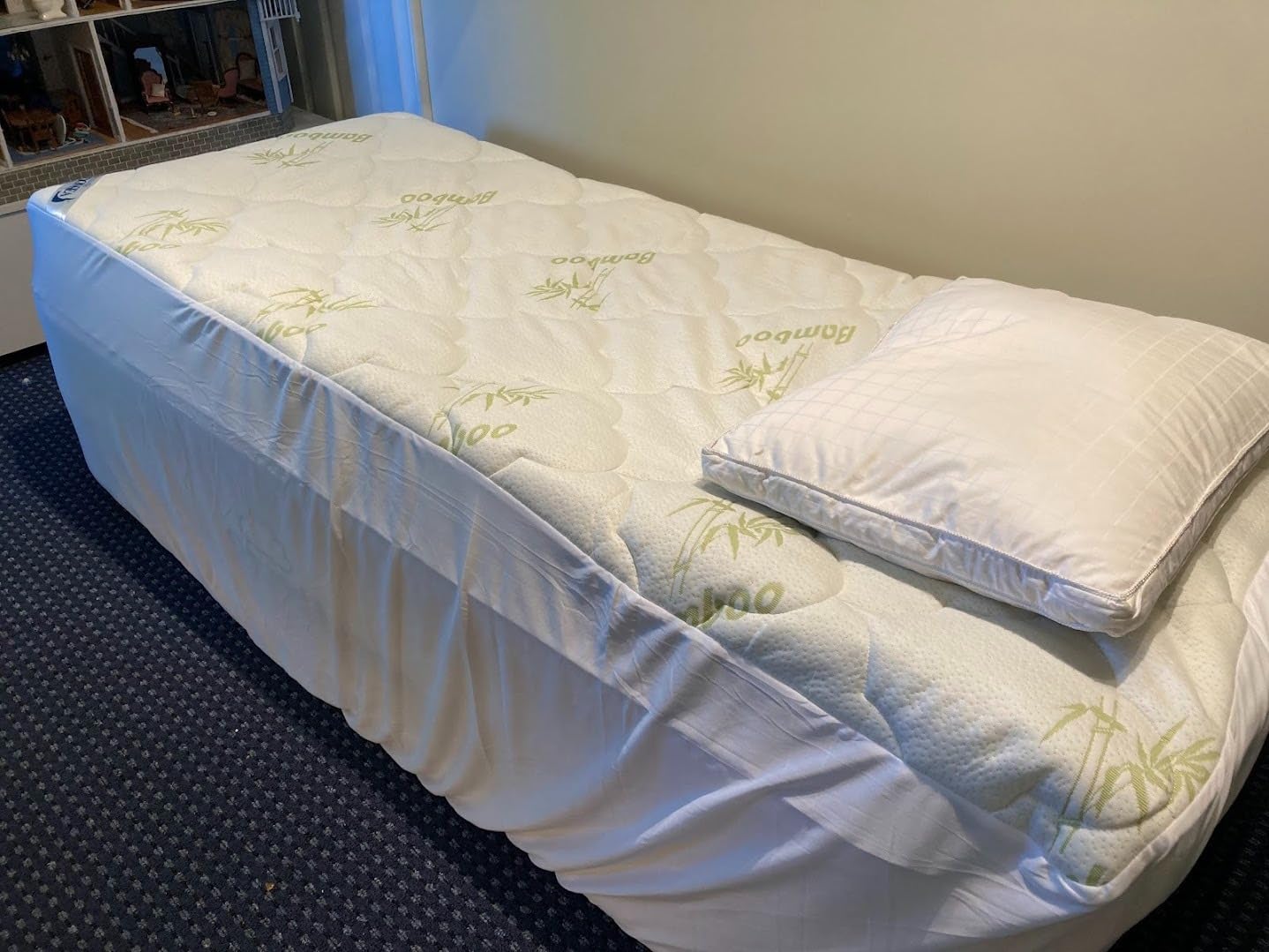 Twin Mattress Cover Air Mattress Topper, Viscose Made from Bamboo Mattress Pad for Kids, Soft Breathable and Noiseless Pillow Top Mattress Fits up to 16 inch | For Kids, Soft Breathable and Noiseless, Pillow Top, Fits up to 16 inch customer photo 1