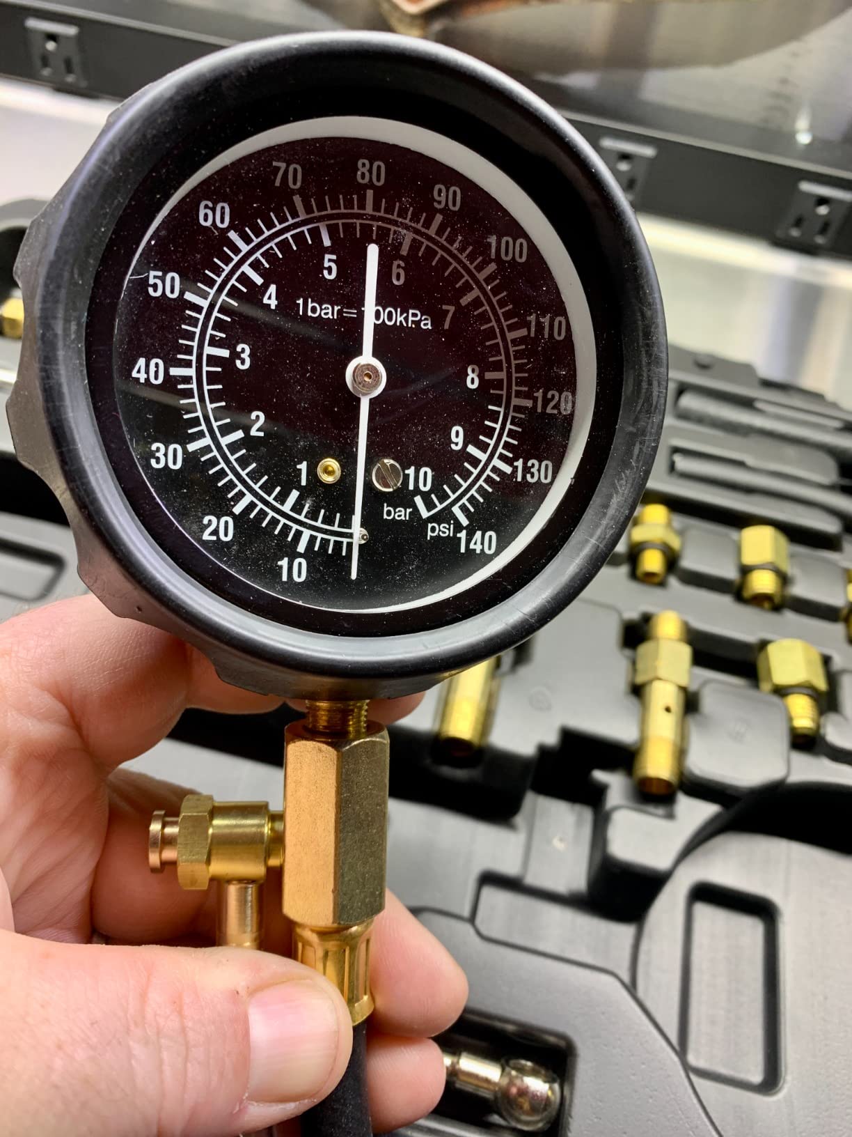 OMT Fuel Injection Pressure Tester Kit With 140 PSI Gauge, Quick Fittings customer photo 2