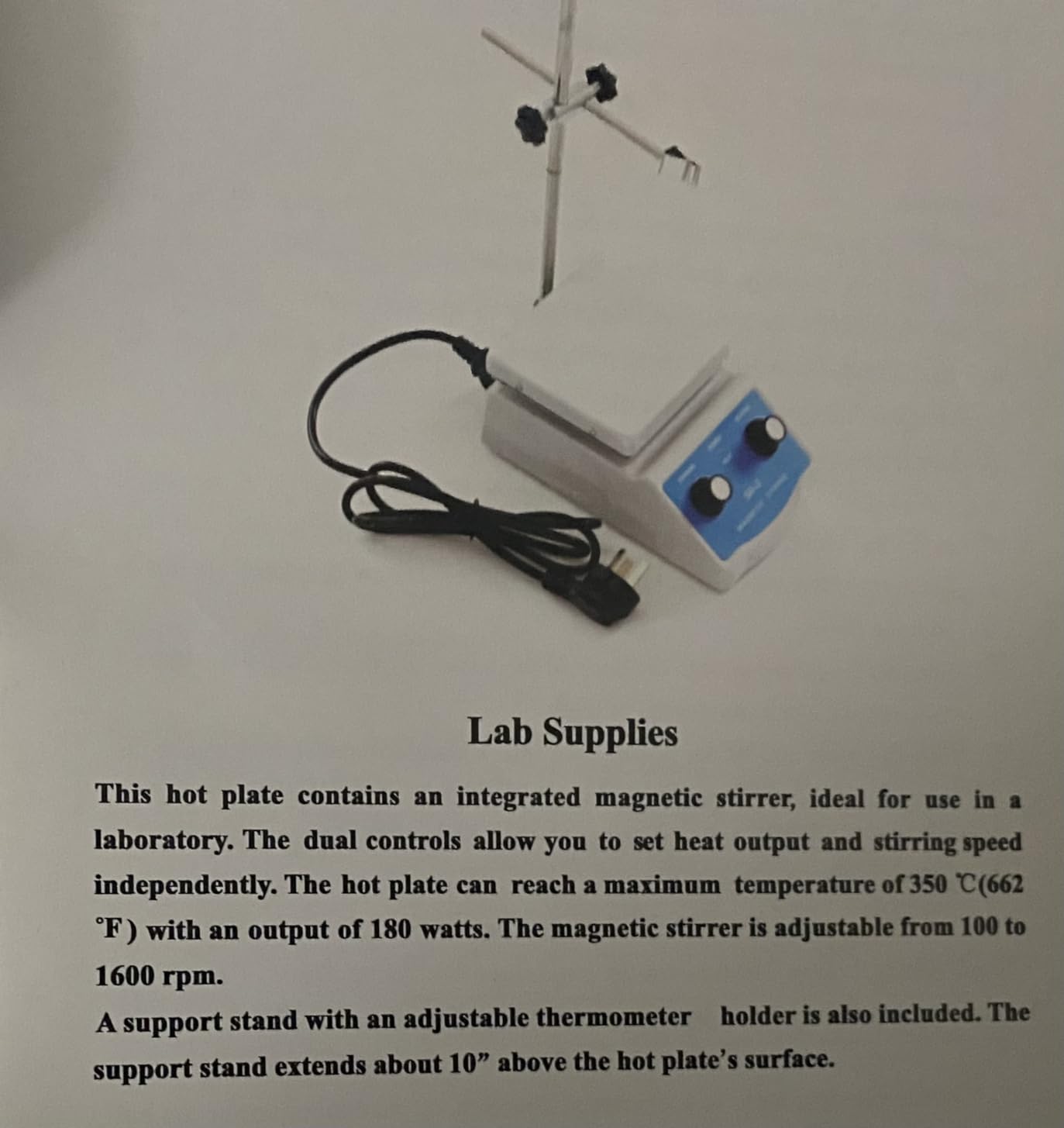 Slendor Magnetic Stirrer SH-2 Hot Plate Mixer Max 520℉ Lab Hotplate Stirrer 2000 RPM Stir Plate with Thermometer, Stir Bar and Support Stand customer photo 1