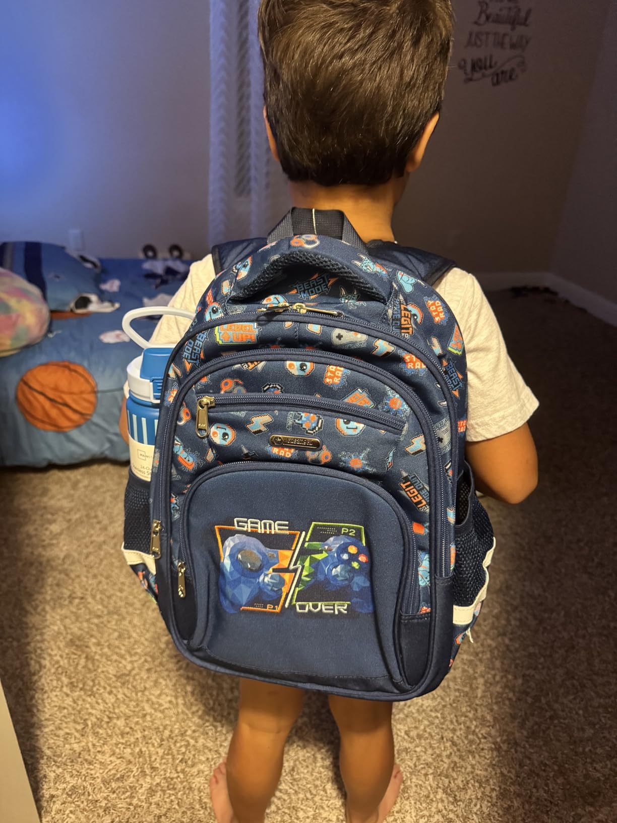 Cusangel Backpack for Boys Girls School Bookbags,Kindergarten Elementary Middle School Lightweight Waterproof Multifunctional Large Capacity for Backpack (16inch Luminous dinosaur) customer photo 1