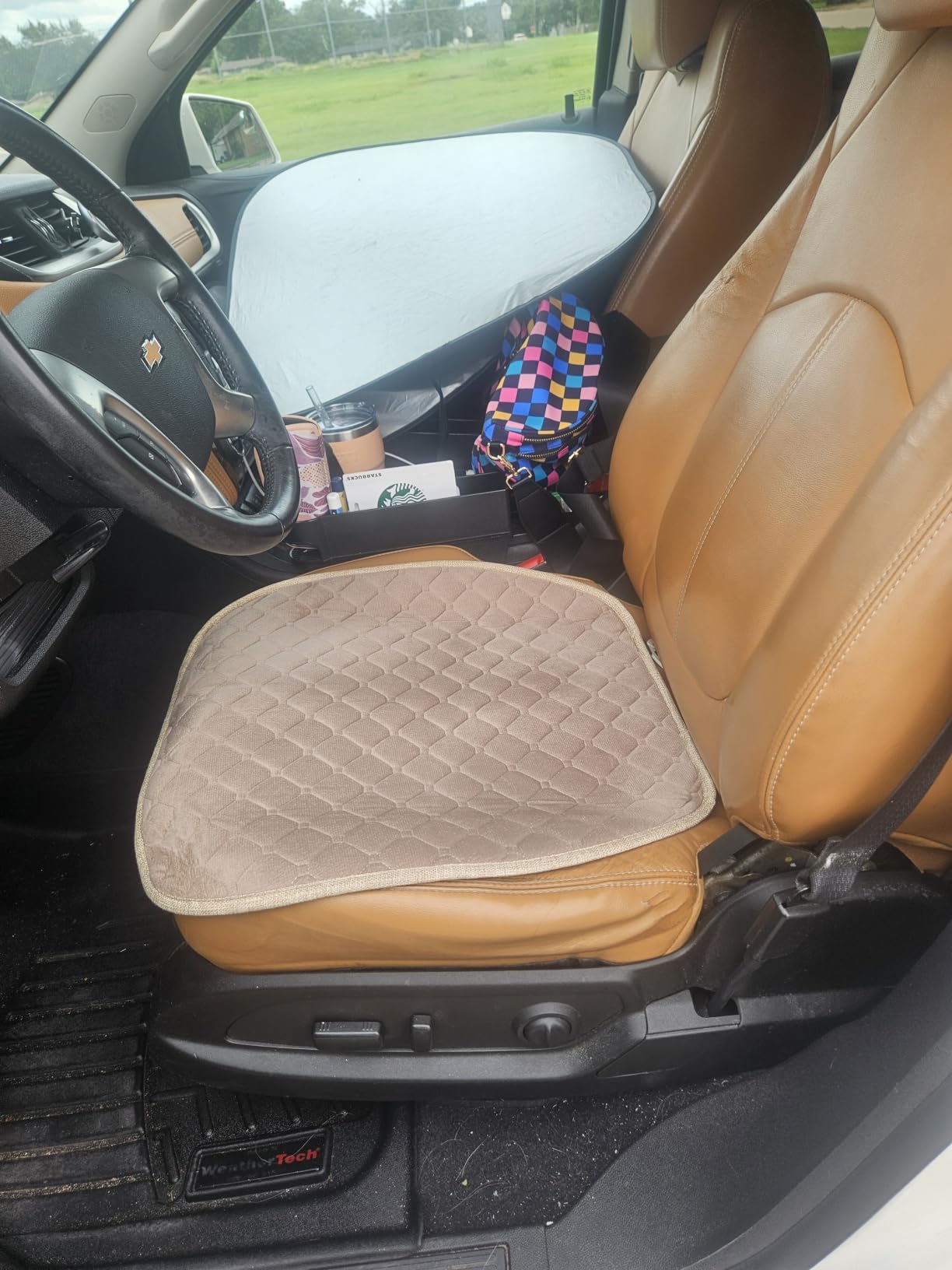 surpassme Comfortable Car Seat Covers Universal Front Seat Coves for Car Accessories with Storage Pockets, Padded Car Interior Covers for Automotive, SUV, Truck, and Van customer photo 1