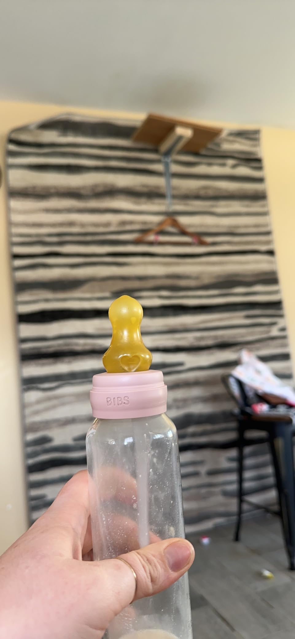 BIBS Baby Glass Bottle. Anti-Colic. Round Natural Rubber Latex Nipple. Supports Natural Breastfeeding, Complete Set - 225 ml, Baby Blue customer photo 1