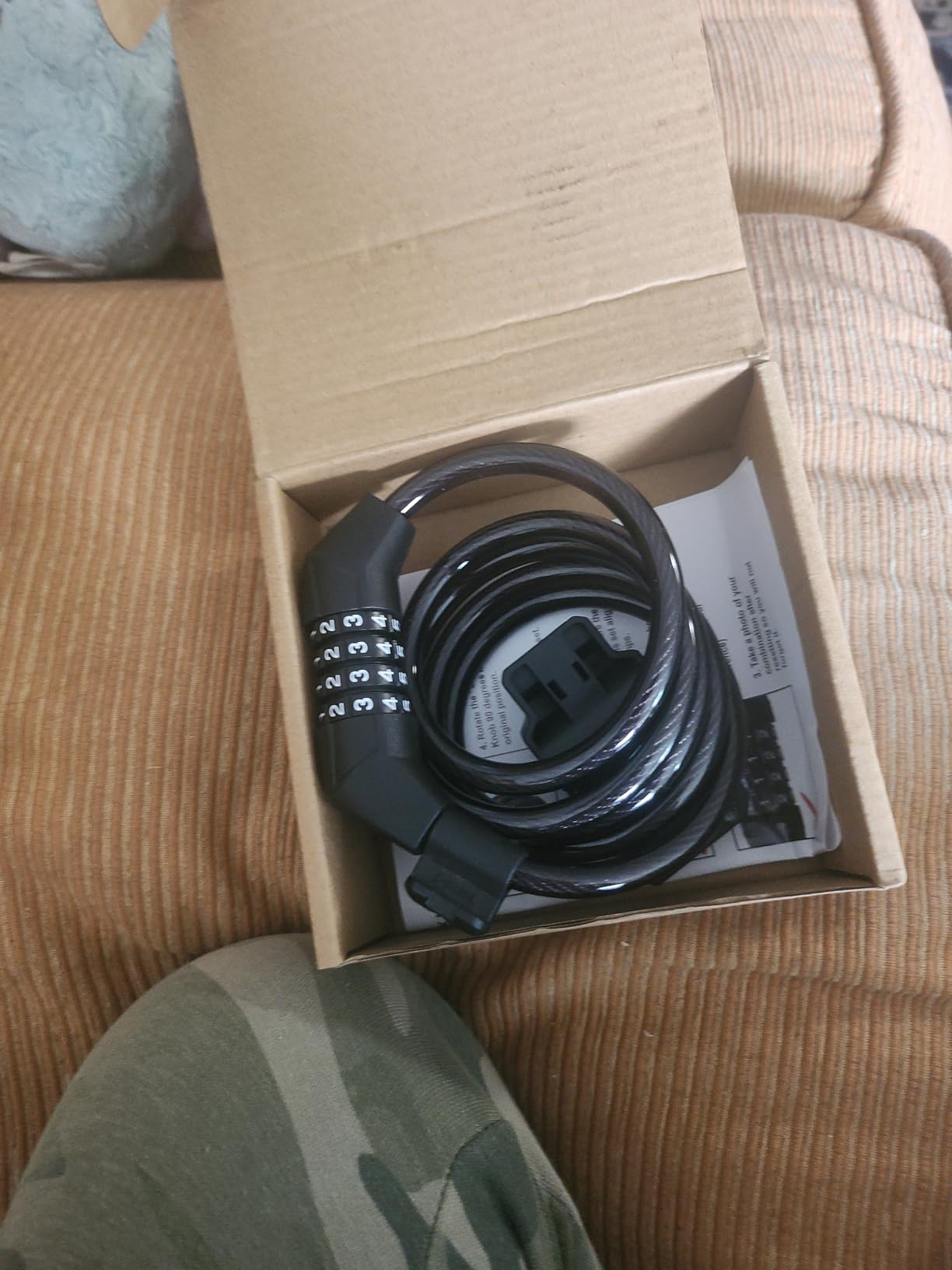 Titanker Bike Lock Cable, 4 Feet Bike Cable Lock Basic Self Coiling Kids Bike Lock Combination with Complimentary Mounting Bracket, 5/16 Inch Diameter (4FT, Black-8mm) customer photo 1