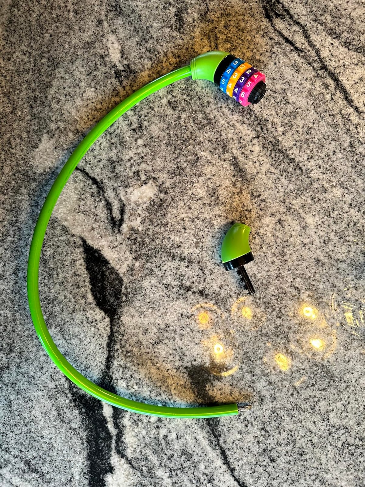 Bike Lock Cable, Bicycle Cable Lock with 4 Digit Combination & Alloy Lock Head, Resettable Kids Bike Cable Lock, 2 Ft x ∅0.45 IN, Lock for Bike, Scooter, Skateboard, Motorcycle, E Bike (Green) customer photo 2