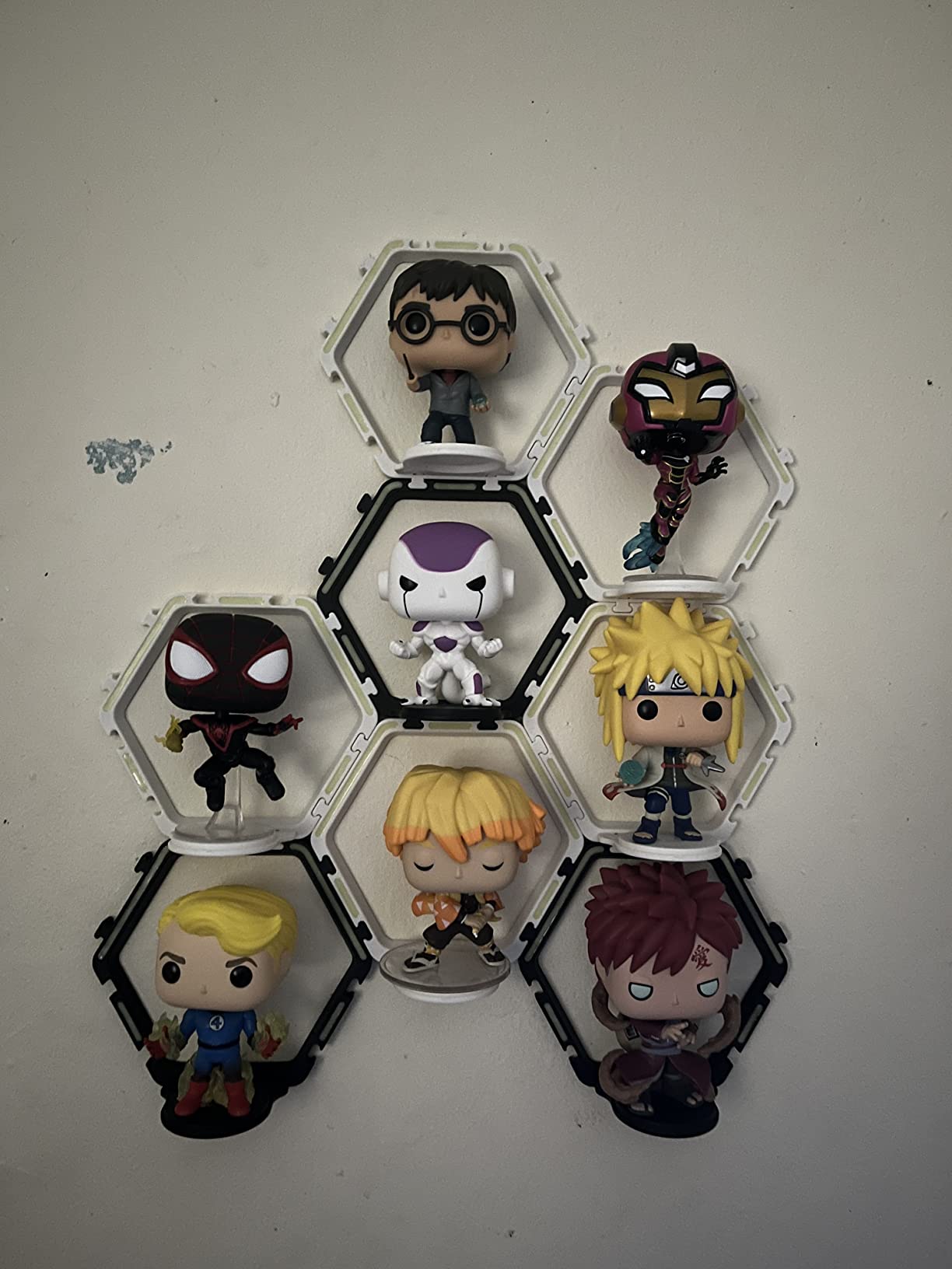 9 PCS Riser Display Shelf for Funko POP Figures Collectibles, Floating Shelves Display Ledge for Organizer and Decoration, Display Stands Showcase, Glowing at night customer photo 1